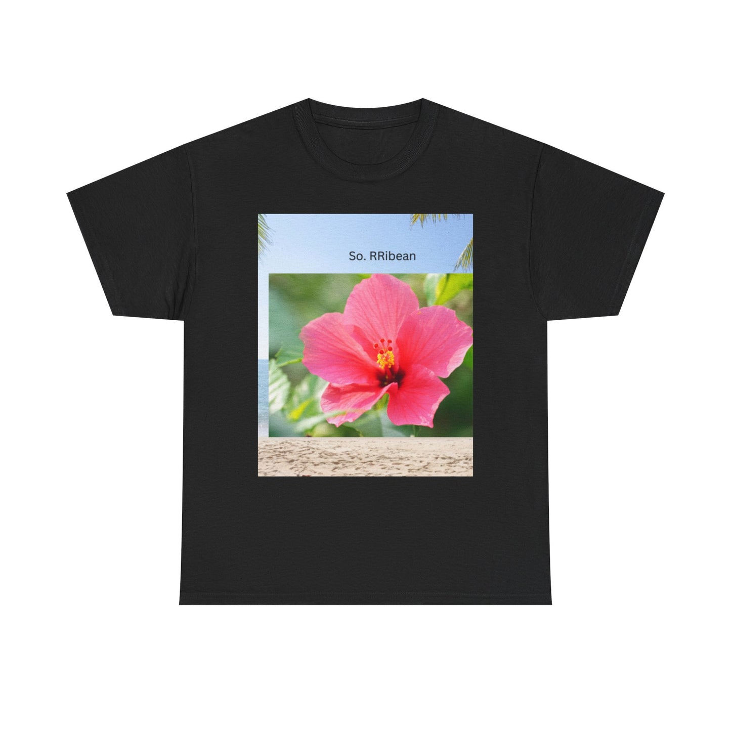 So. RIbbean Floral Unisex Heavy Cotton Tee - Tropical Vibe Summer Shirt