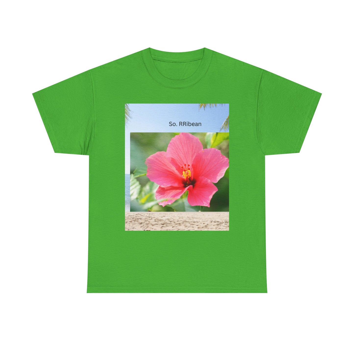 So. RIbbean Floral Unisex Heavy Cotton Tee - Tropical Vibe Summer Shirt