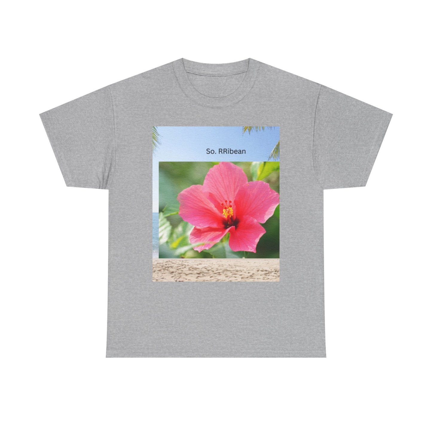 So. RIbbean Floral Unisex Heavy Cotton Tee - Tropical Vibe Summer Shirt
