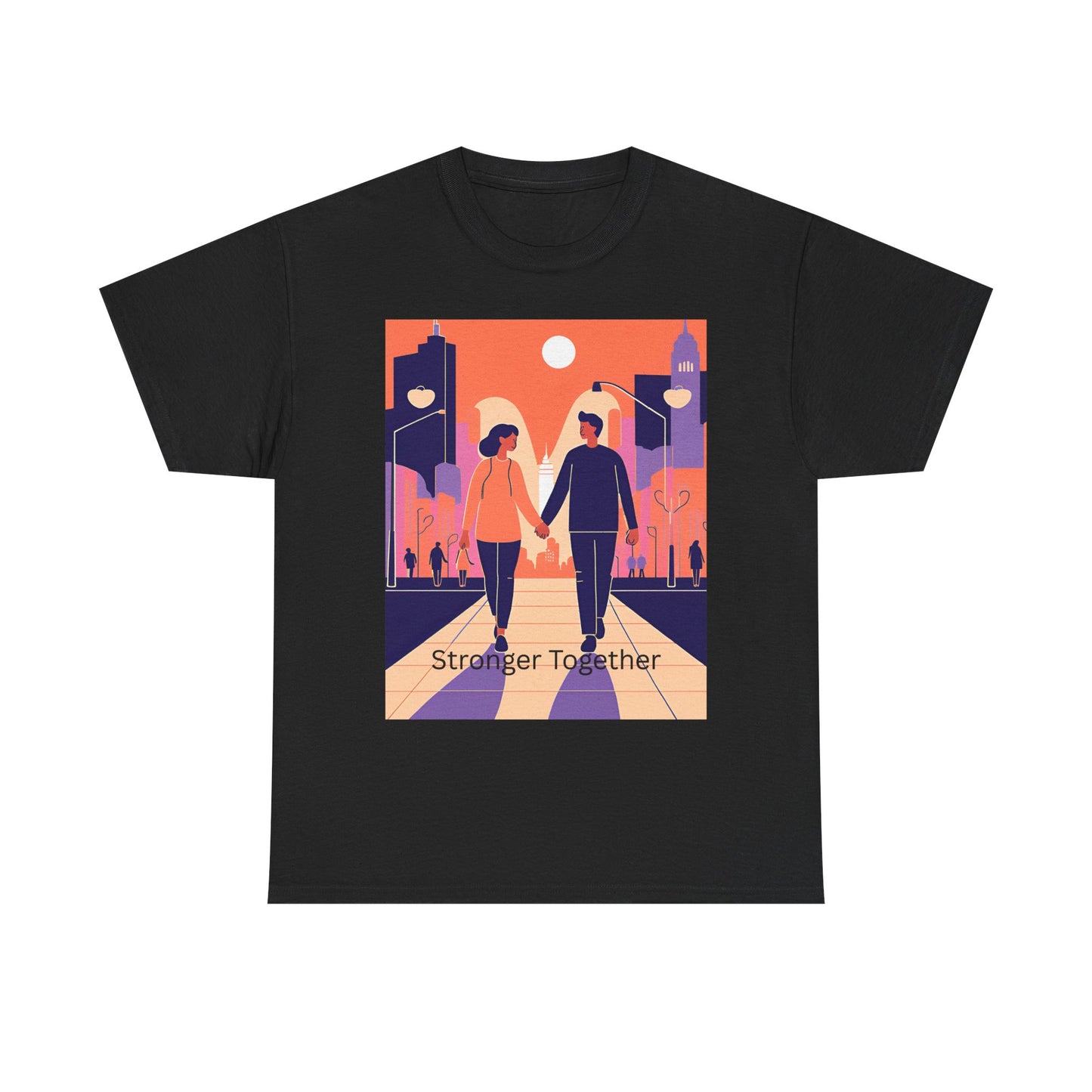 Stronger Together Unisex Heavy Cotton Tee - Cute Couples Graphic Tee for Love & Togetherness