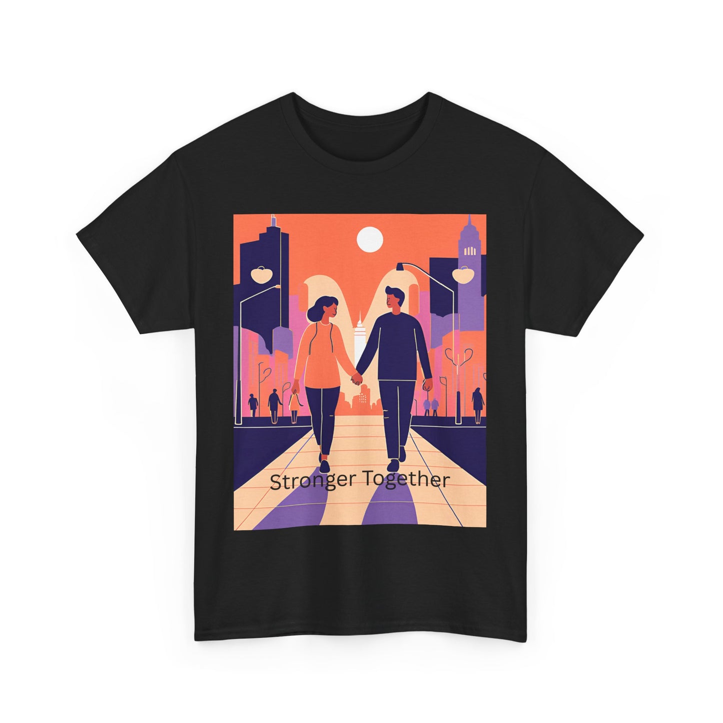 Stronger Together Unisex Heavy Cotton Tee - Cute Couples Graphic Tee for Love & Togetherness