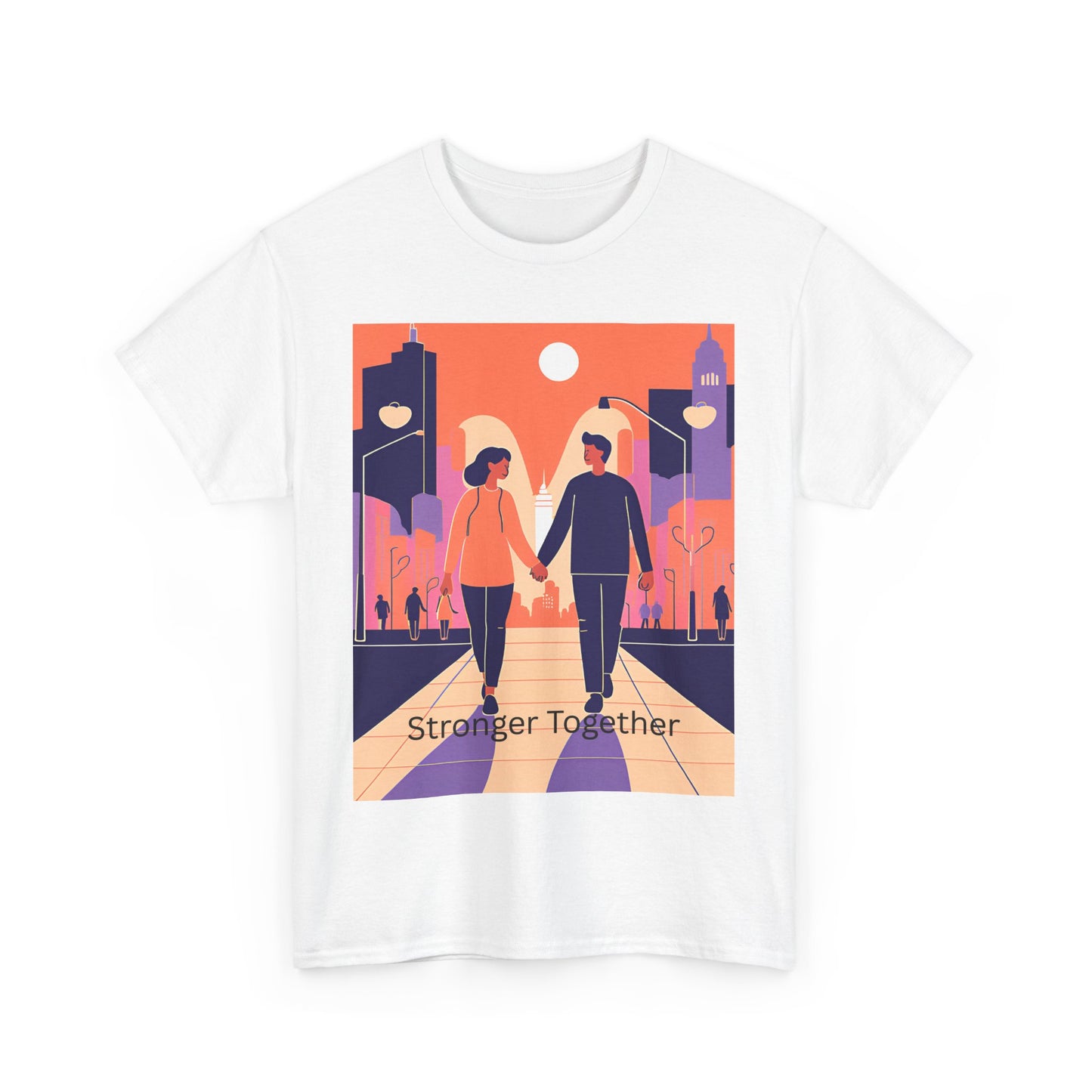 Stronger Together Unisex Heavy Cotton Tee - Cute Couples Graphic Tee for Love & Togetherness