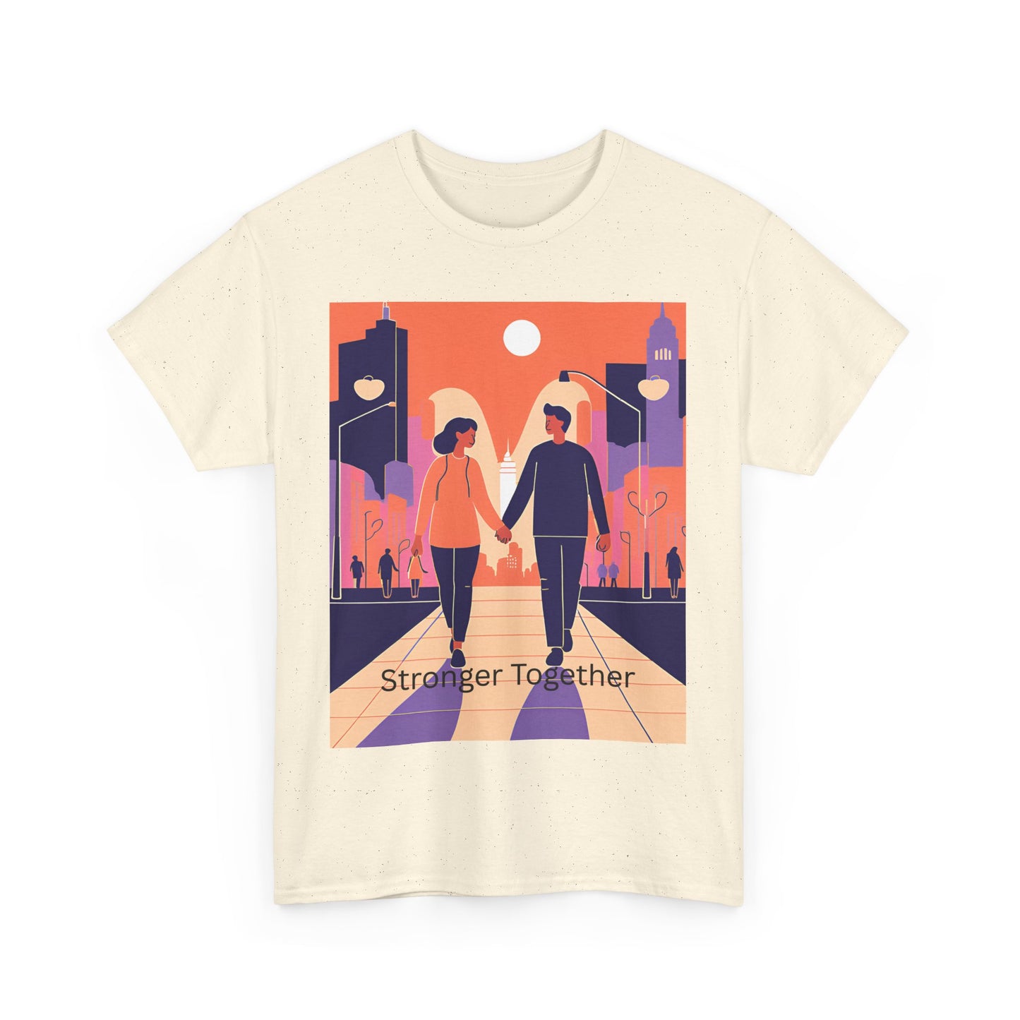 Stronger Together Unisex Heavy Cotton Tee - Cute Couples Graphic Tee for Love & Togetherness