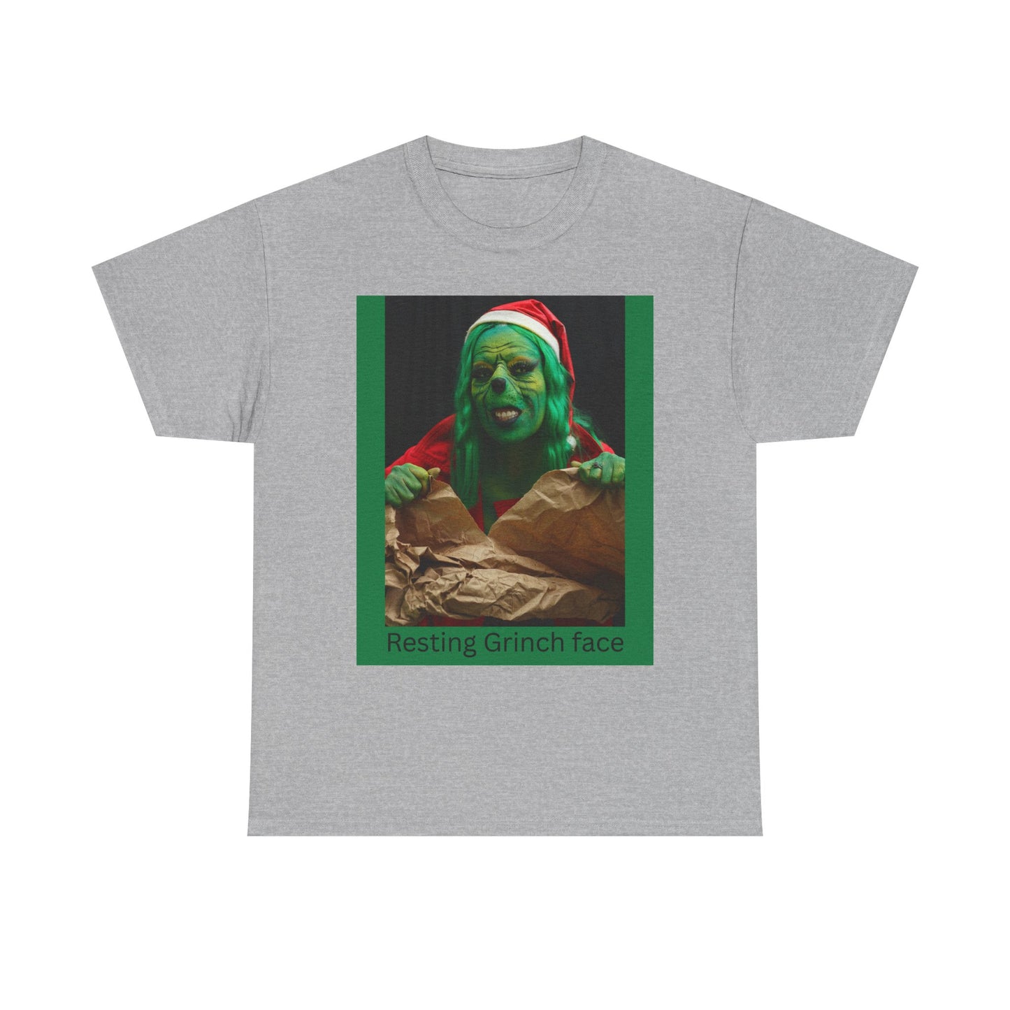 Grinch Face Holiday T-Shirt — "Resting Grinch Face" Christmas Tee