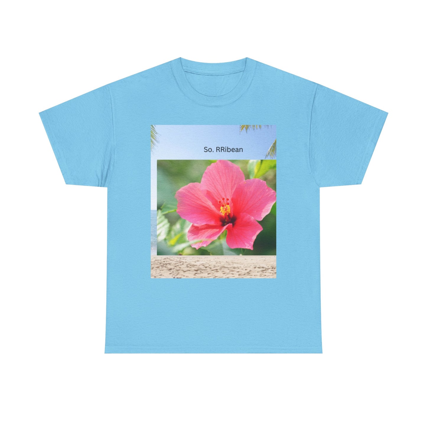 So. RIbbean Floral Unisex Heavy Cotton Tee - Tropical Vibe Summer Shirt