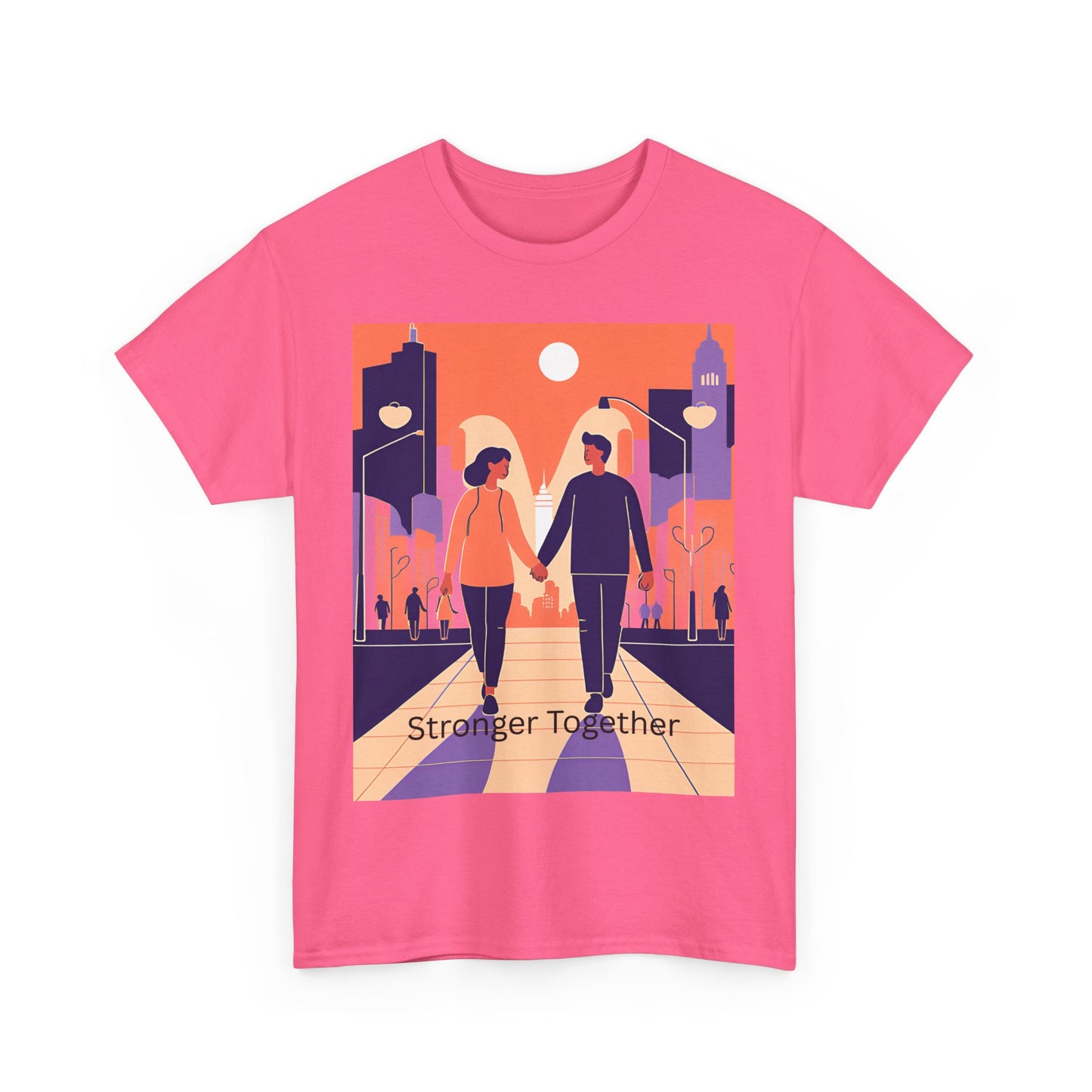 Stronger Together Unisex Heavy Cotton Tee - Cute Couples Graphic Tee for Love & Togetherness