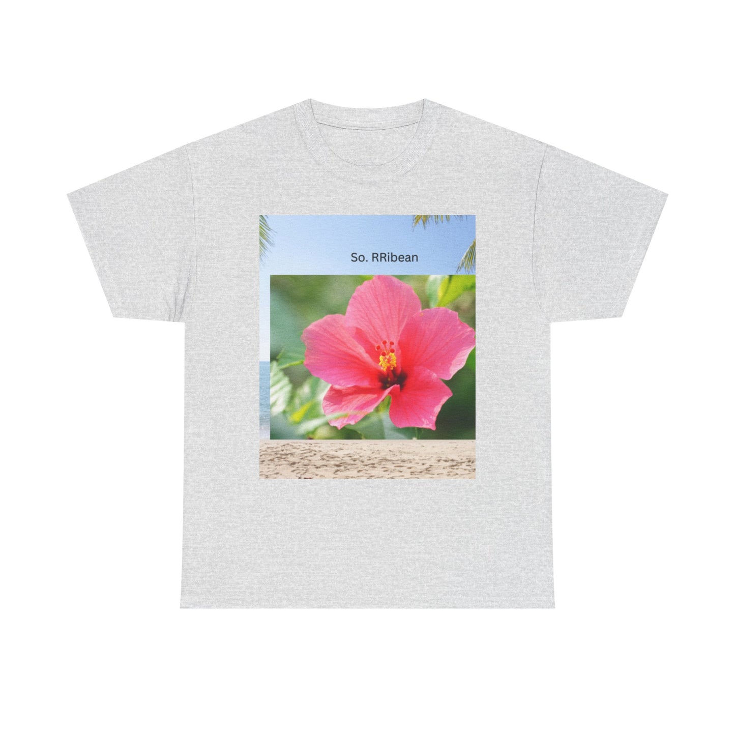 So. RIbbean Floral Unisex Heavy Cotton Tee - Tropical Vibe Summer Shirt