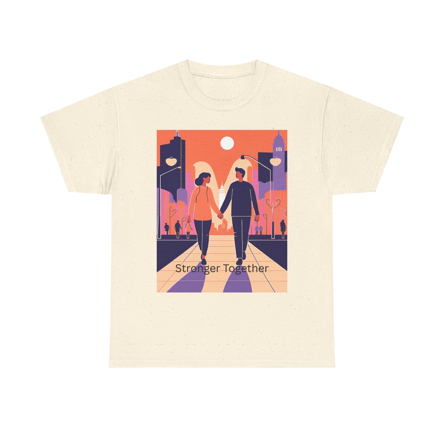 Stronger Together Unisex Heavy Cotton Tee - Cute Couples Graphic Tee for Love & Togetherness