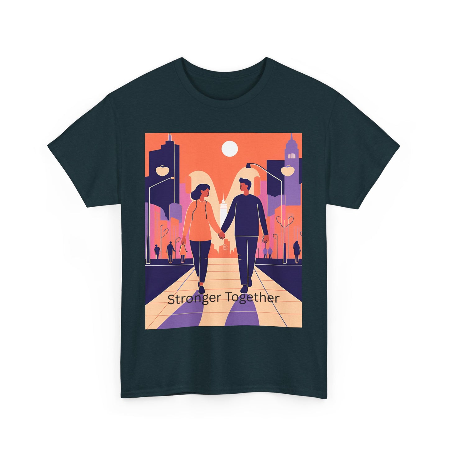 Stronger Together Unisex Heavy Cotton Tee - Cute Couples Graphic Tee for Love & Togetherness