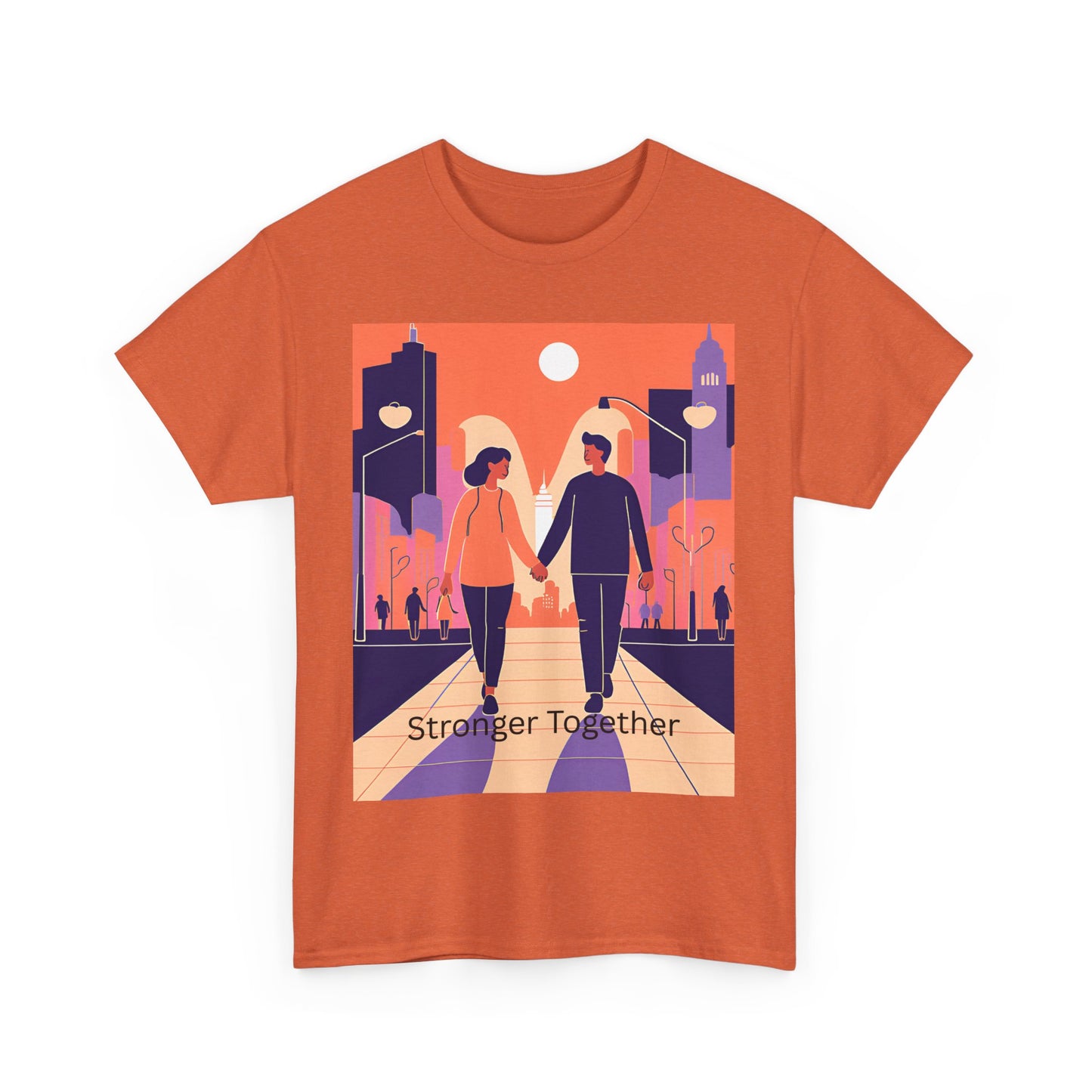 Stronger Together Unisex Heavy Cotton Tee - Cute Couples Graphic Tee for Love & Togetherness