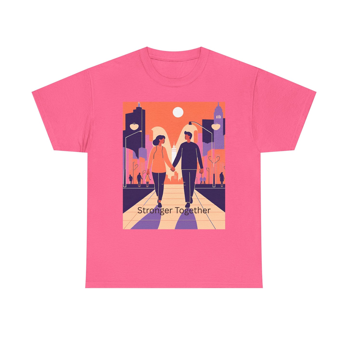 Stronger Together Unisex Heavy Cotton Tee - Cute Couples Graphic Tee for Love & Togetherness