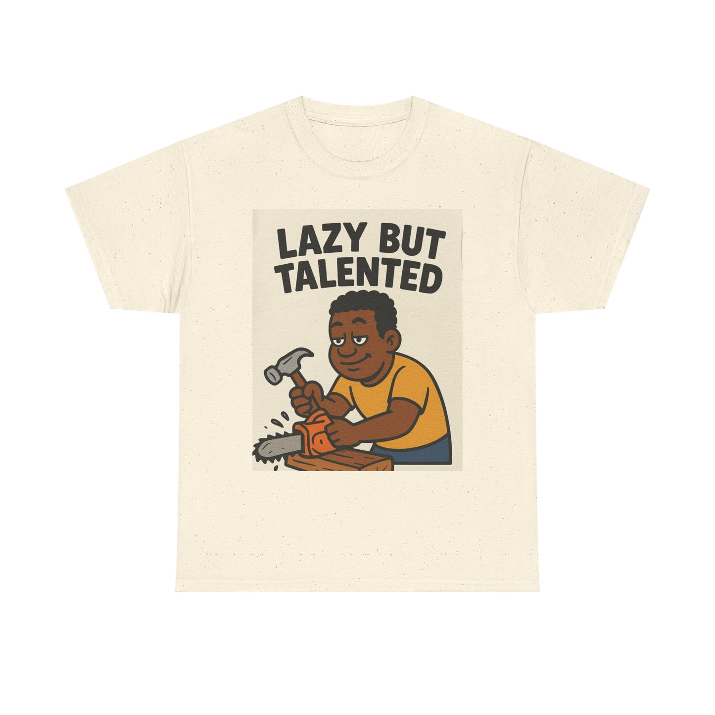 Lazy But Talented Unisex Heavy Cotton Tee - Fun Graphic T-Shirt for Creative Minds