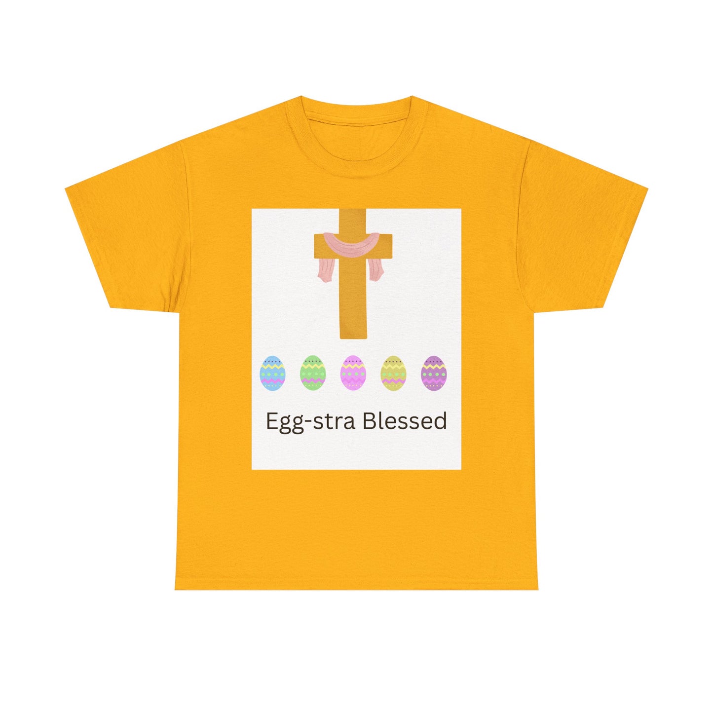 Easter Cross T-Shirt — "Egg-stra Blessed" Christian Easter Tee