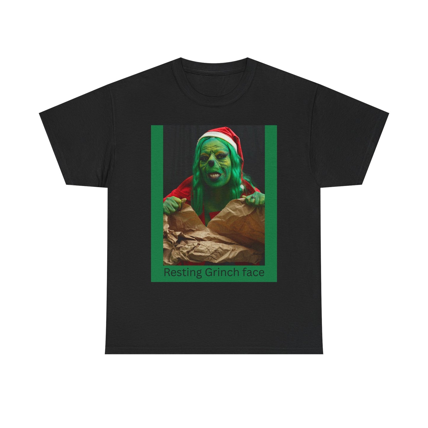 Grinch Face Holiday T-Shirt — "Resting Grinch Face" Christmas Tee