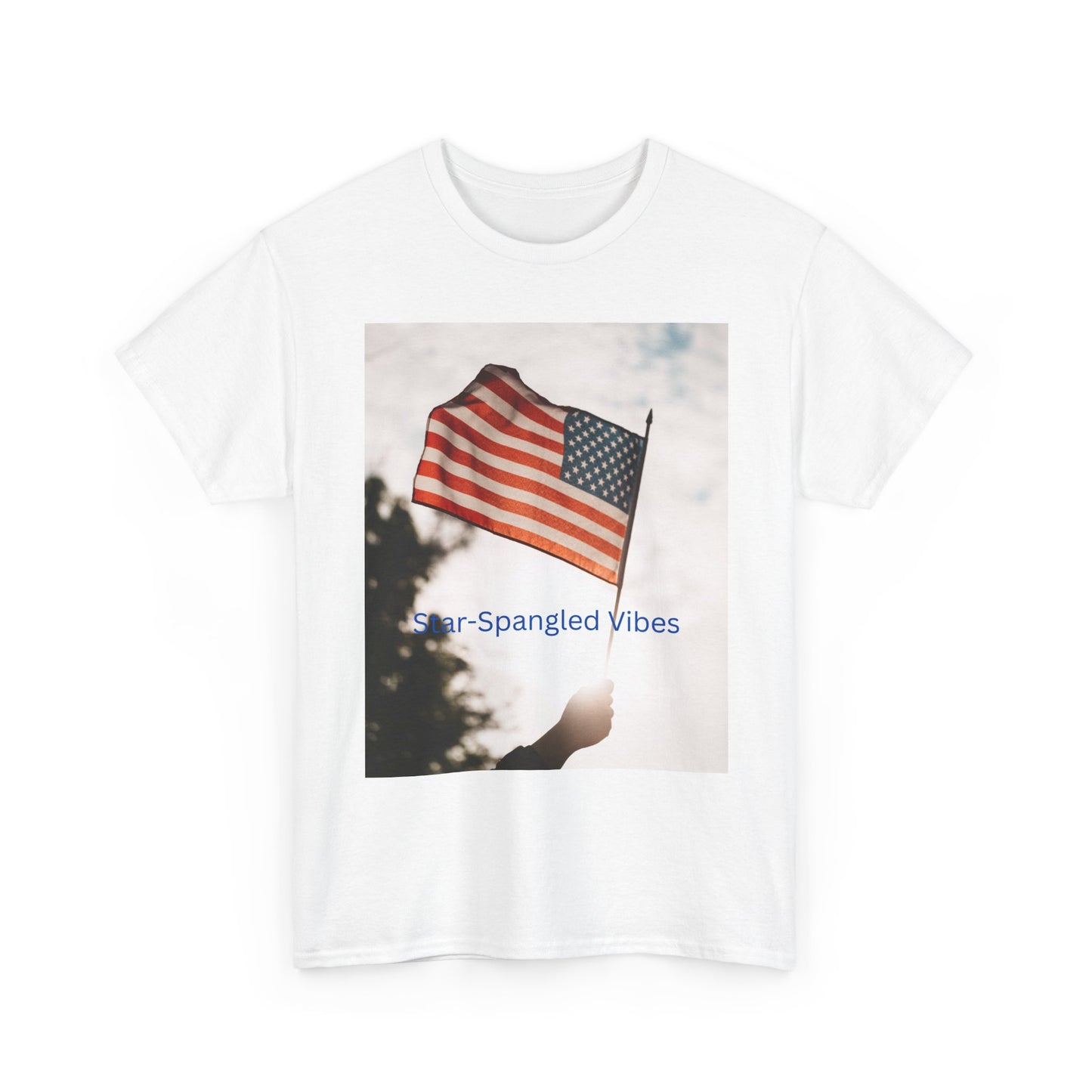 T-Shirt — "Star-Spangled Vibes" American Flag Photo Tee | 4th of July Patriotic Shirt