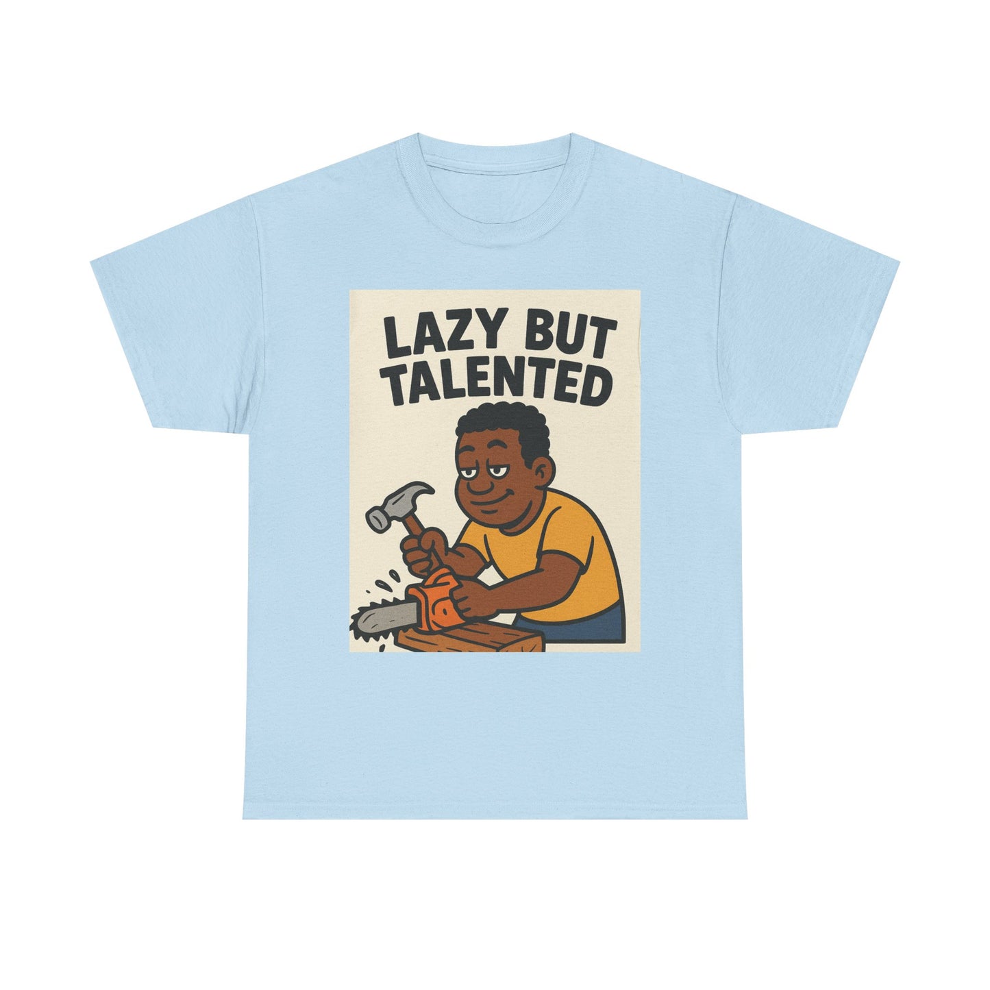 Lazy But Talented Unisex Heavy Cotton Tee - Fun Graphic T-Shirt for Creative Minds