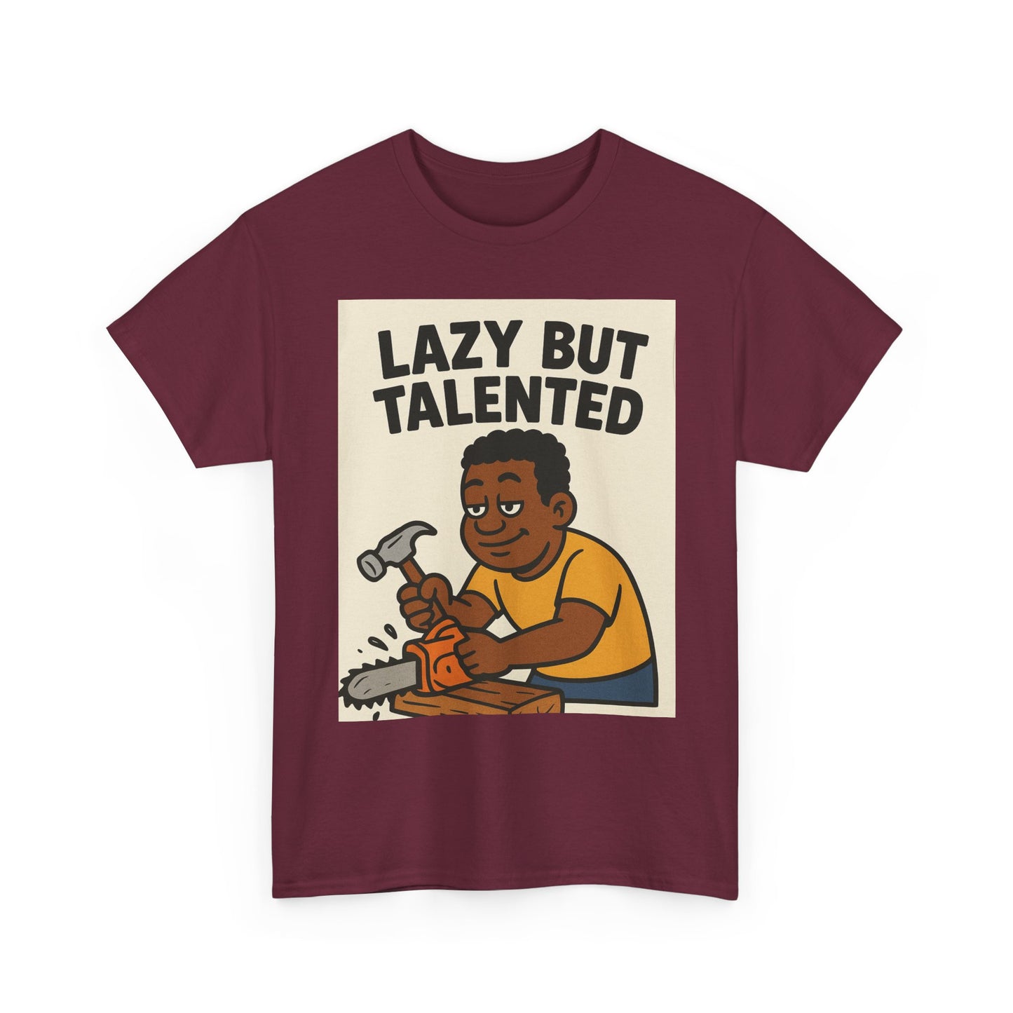 Lazy But Talented Unisex Heavy Cotton Tee - Fun Graphic T-Shirt for Creative Minds