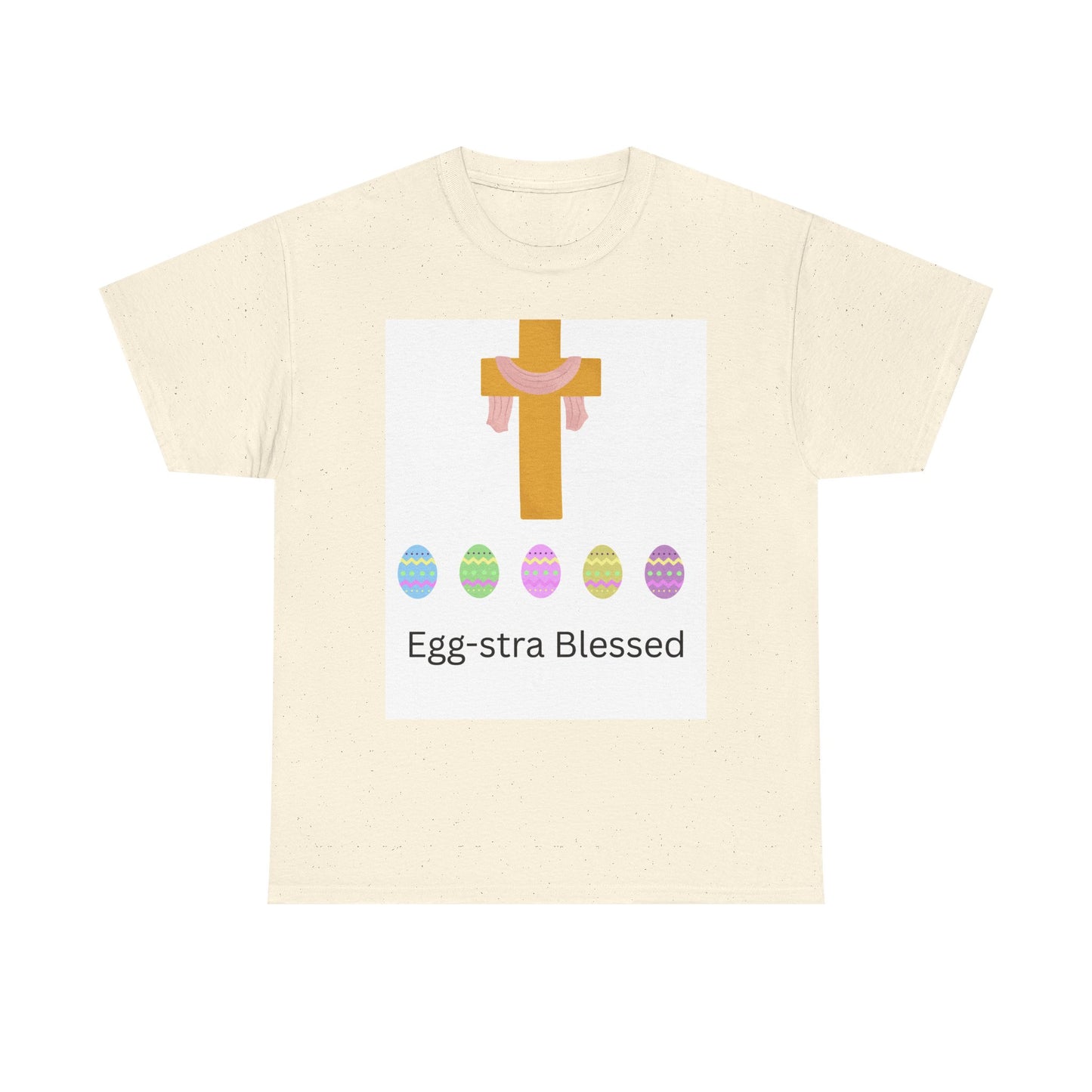 Easter Cross T-Shirt — "Egg-stra Blessed" Christian Easter Tee