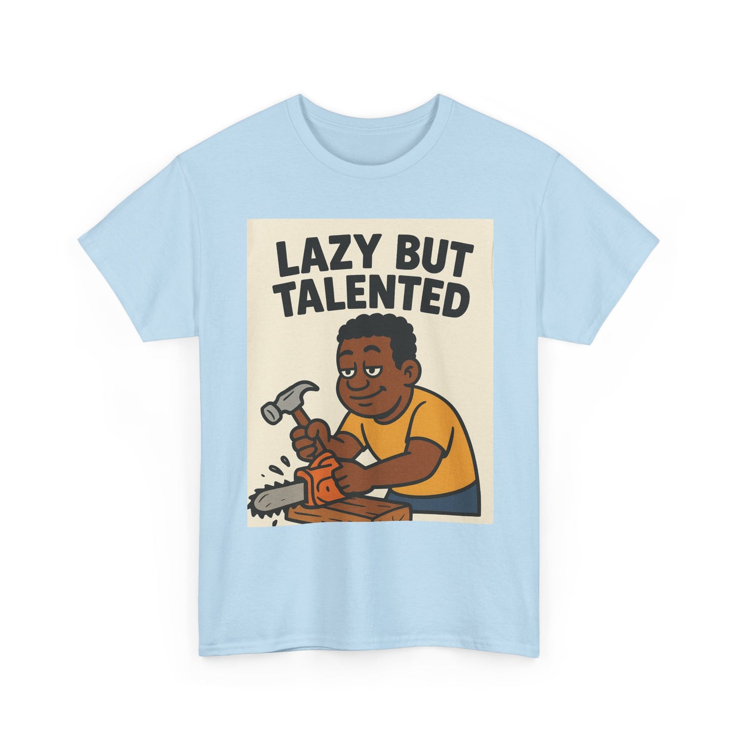 Lazy But Talented Unisex Heavy Cotton Tee - Fun Graphic T-Shirt for Creative Minds