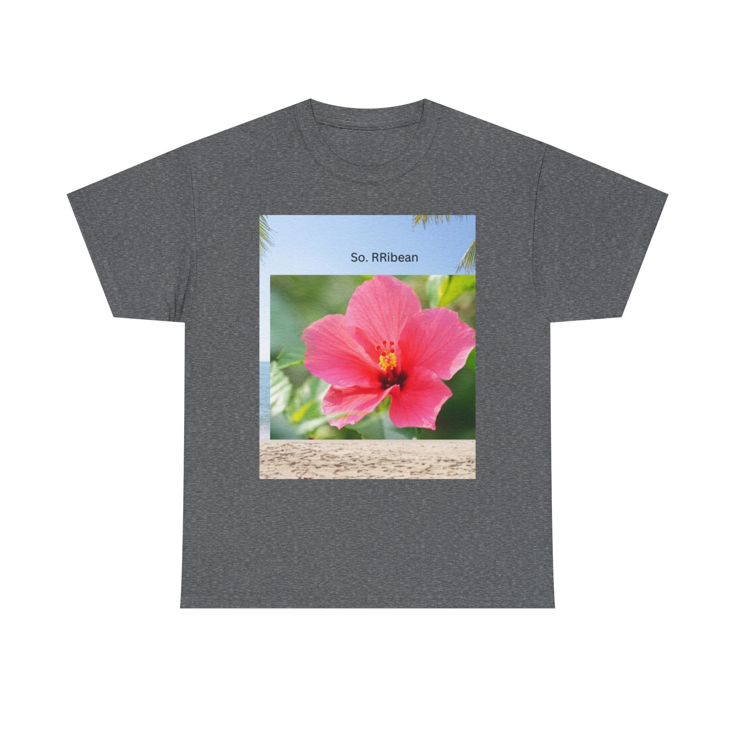 So. RIbbean Floral Unisex Heavy Cotton Tee - Tropical Vibe Summer Shirt