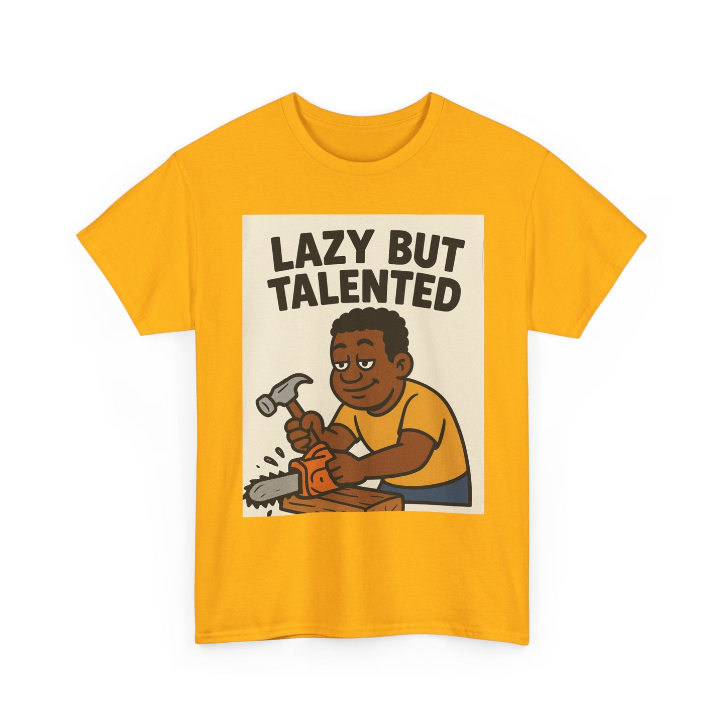 Lazy But Talented Unisex Heavy Cotton Tee - Fun Graphic T-Shirt for Creative Minds