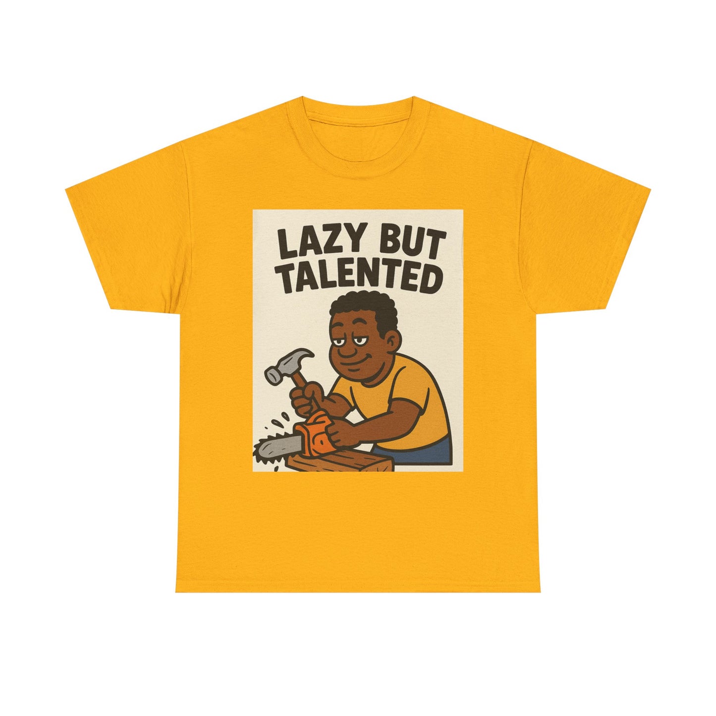 Lazy But Talented Unisex Heavy Cotton Tee - Fun Graphic T-Shirt for Creative Minds