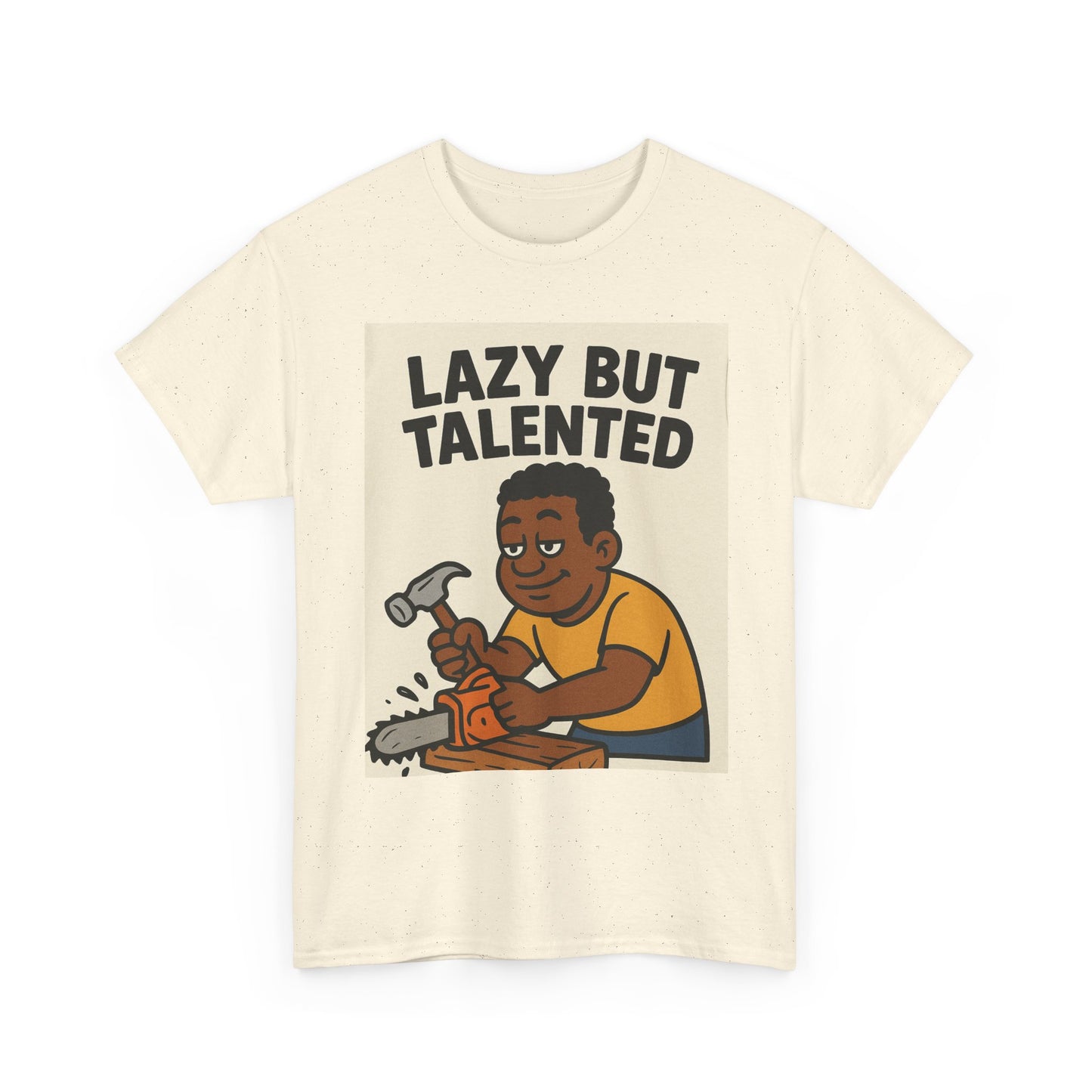 Lazy But Talented Unisex Heavy Cotton Tee - Fun Graphic T-Shirt for Creative Minds