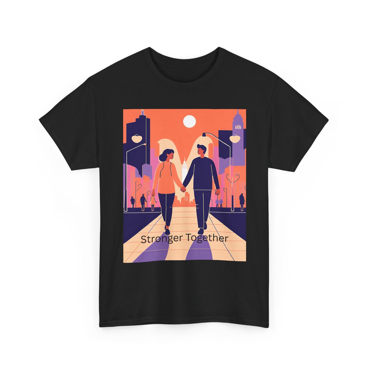 Stronger Together Unisex Heavy Cotton Tee - Cute Couples Graphic Tee for Love & Togetherness