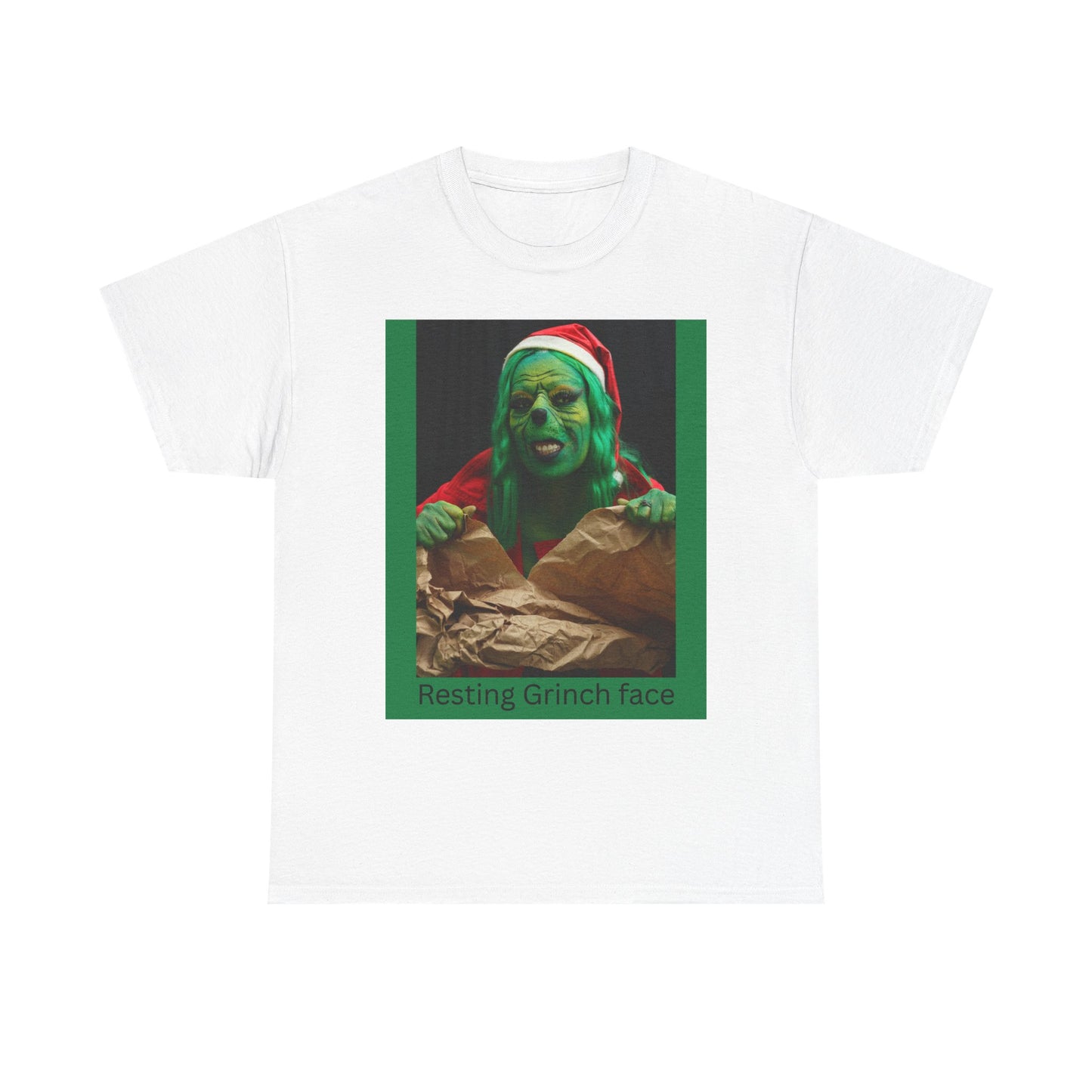 Grinch Face Holiday T-Shirt — "Resting Grinch Face" Christmas Tee