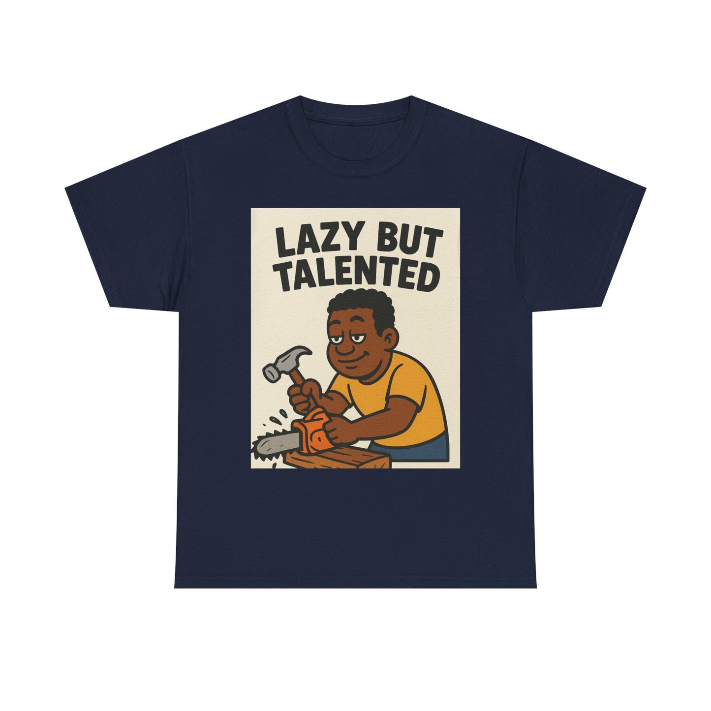 Lazy But Talented Unisex Heavy Cotton Tee - Fun Graphic T-Shirt for Creative Minds