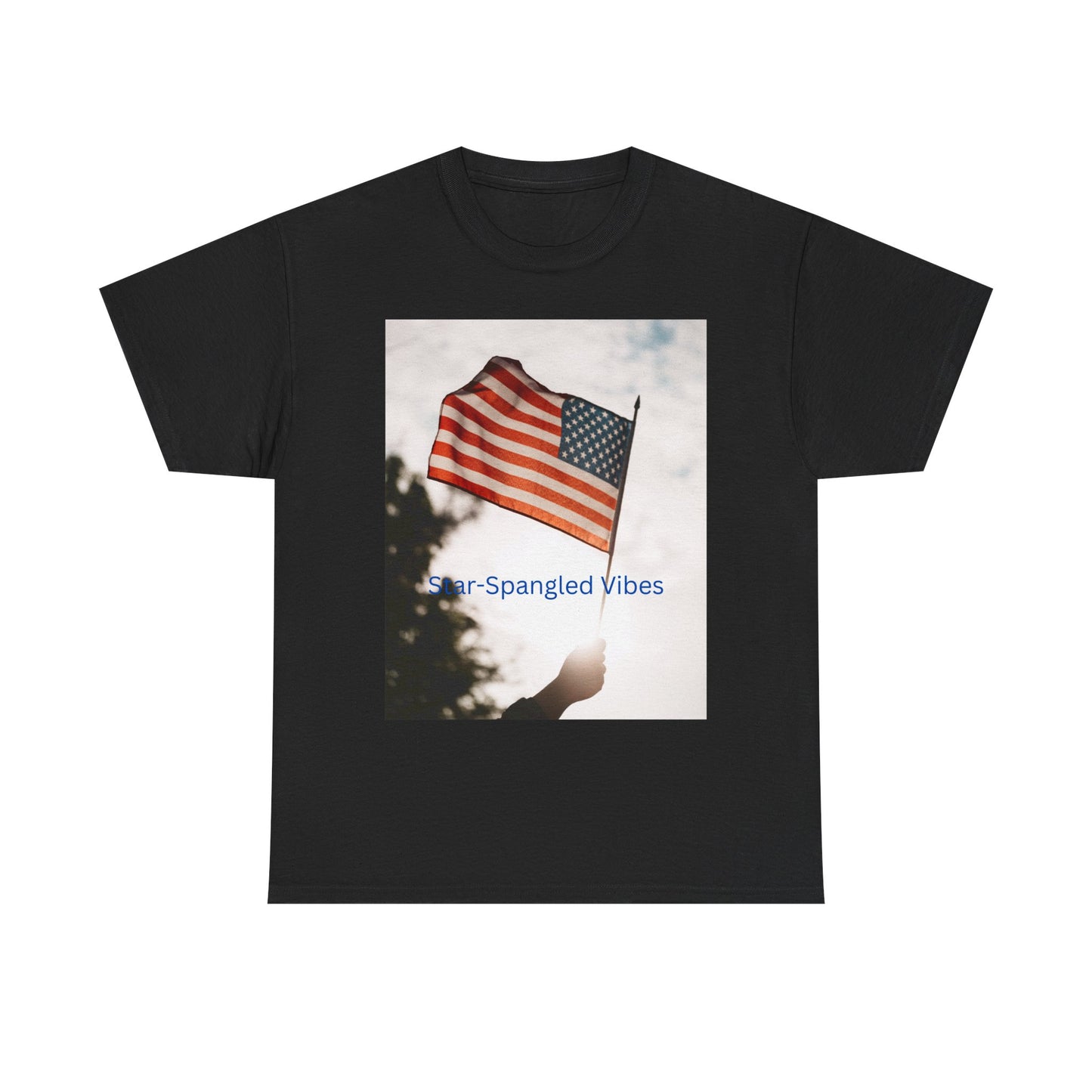 T-Shirt — "Star-Spangled Vibes" American Flag Photo Tee | 4th of July Patriotic Shirt