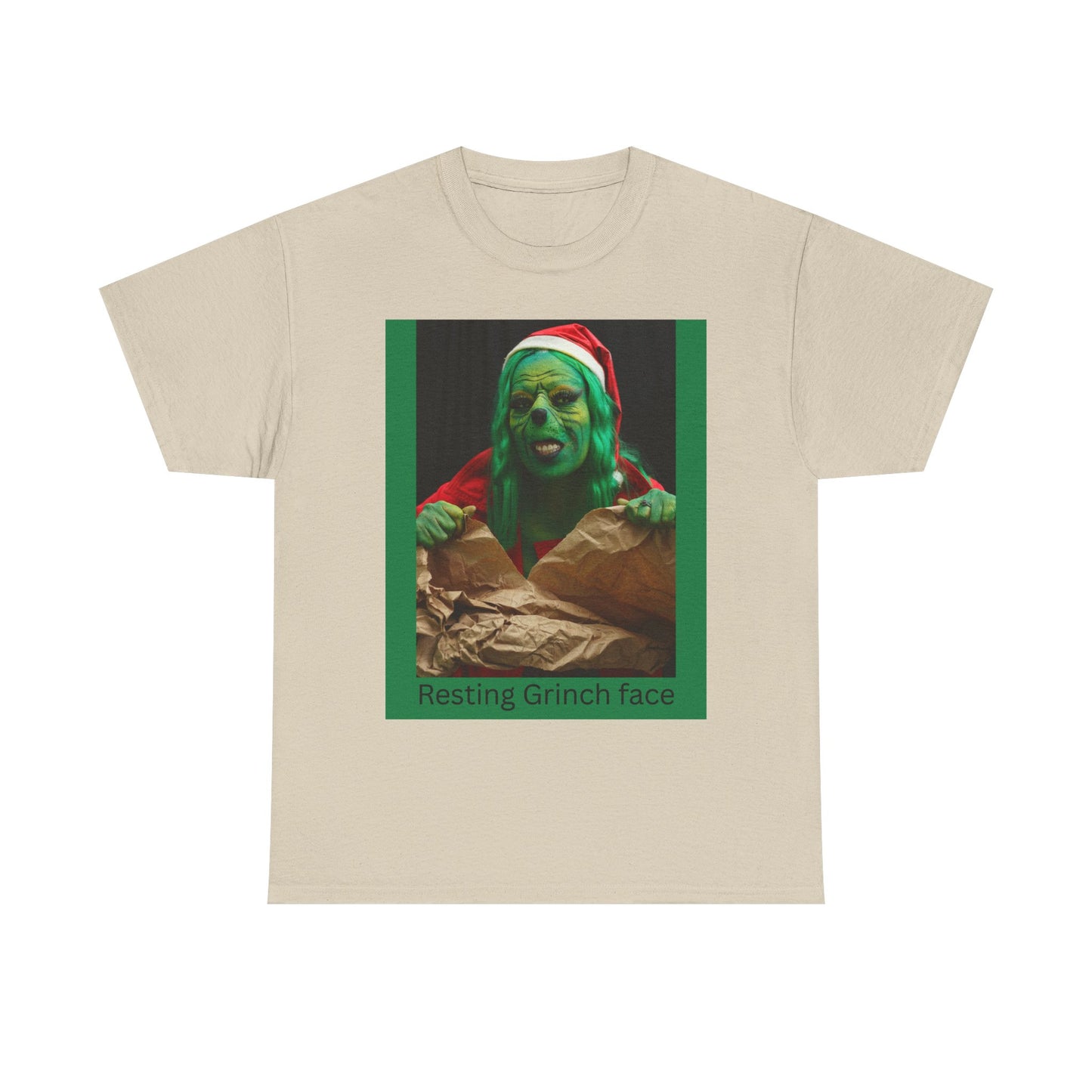 Grinch Face Holiday T-Shirt — "Resting Grinch Face" Christmas Tee