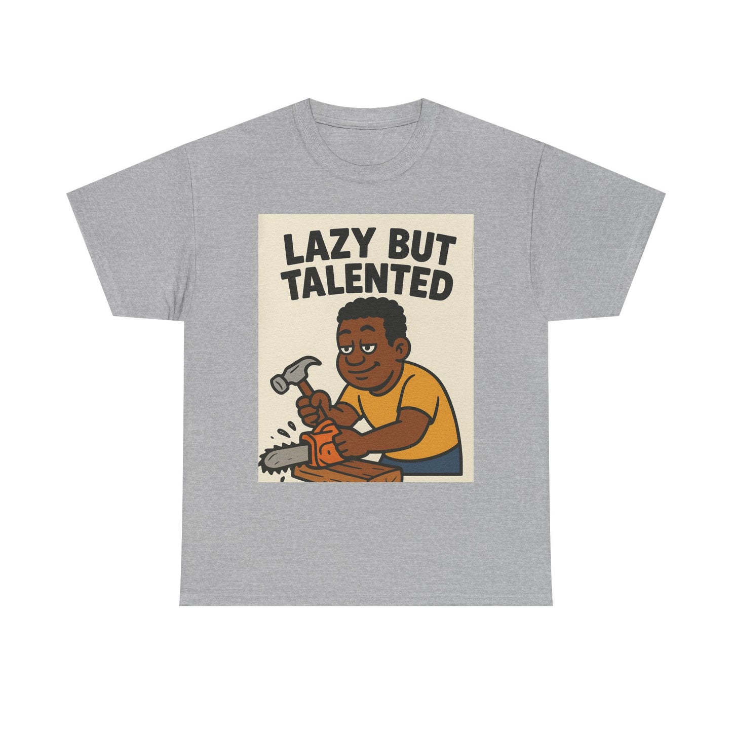 Lazy But Talented Unisex Heavy Cotton Tee - Fun Graphic T-Shirt for Creative Minds