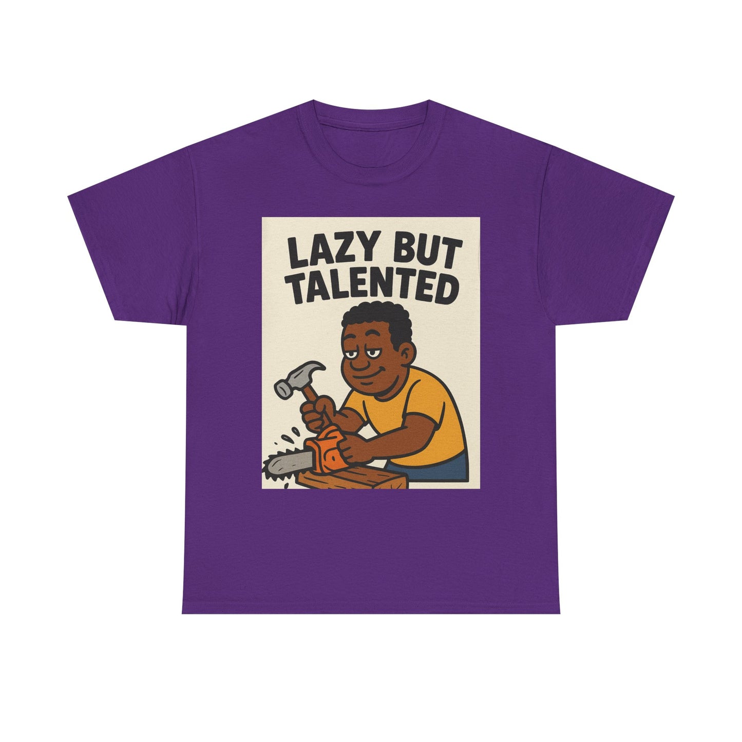 Lazy But Talented Unisex Heavy Cotton Tee - Fun Graphic T-Shirt for Creative Minds