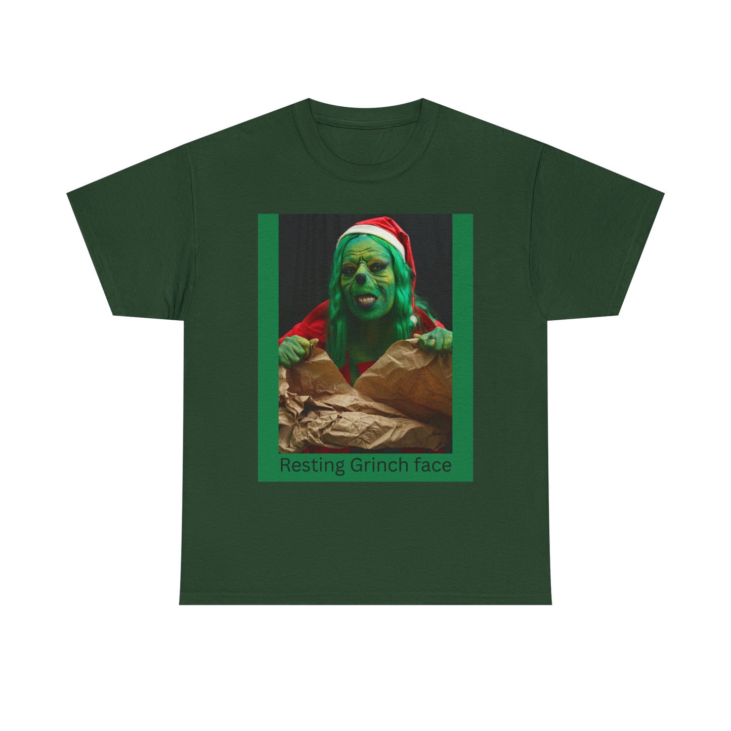 Grinch Face Holiday T-Shirt — "Resting Grinch Face" Christmas Tee