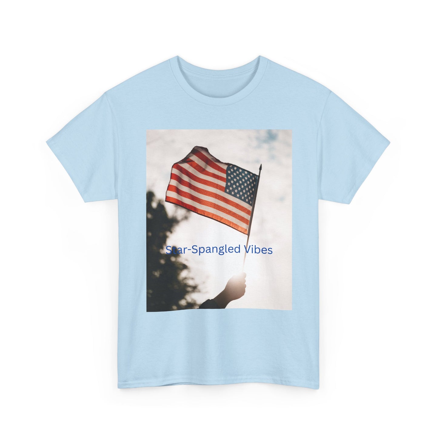 T-Shirt — "Star-Spangled Vibes" American Flag Photo Tee | 4th of July Patriotic Shirt