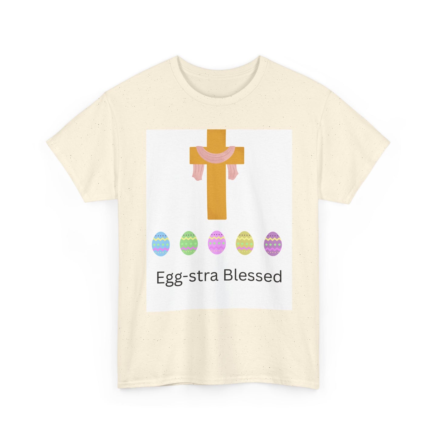 Easter Cross T-Shirt — "Egg-stra Blessed" Christian Easter Tee