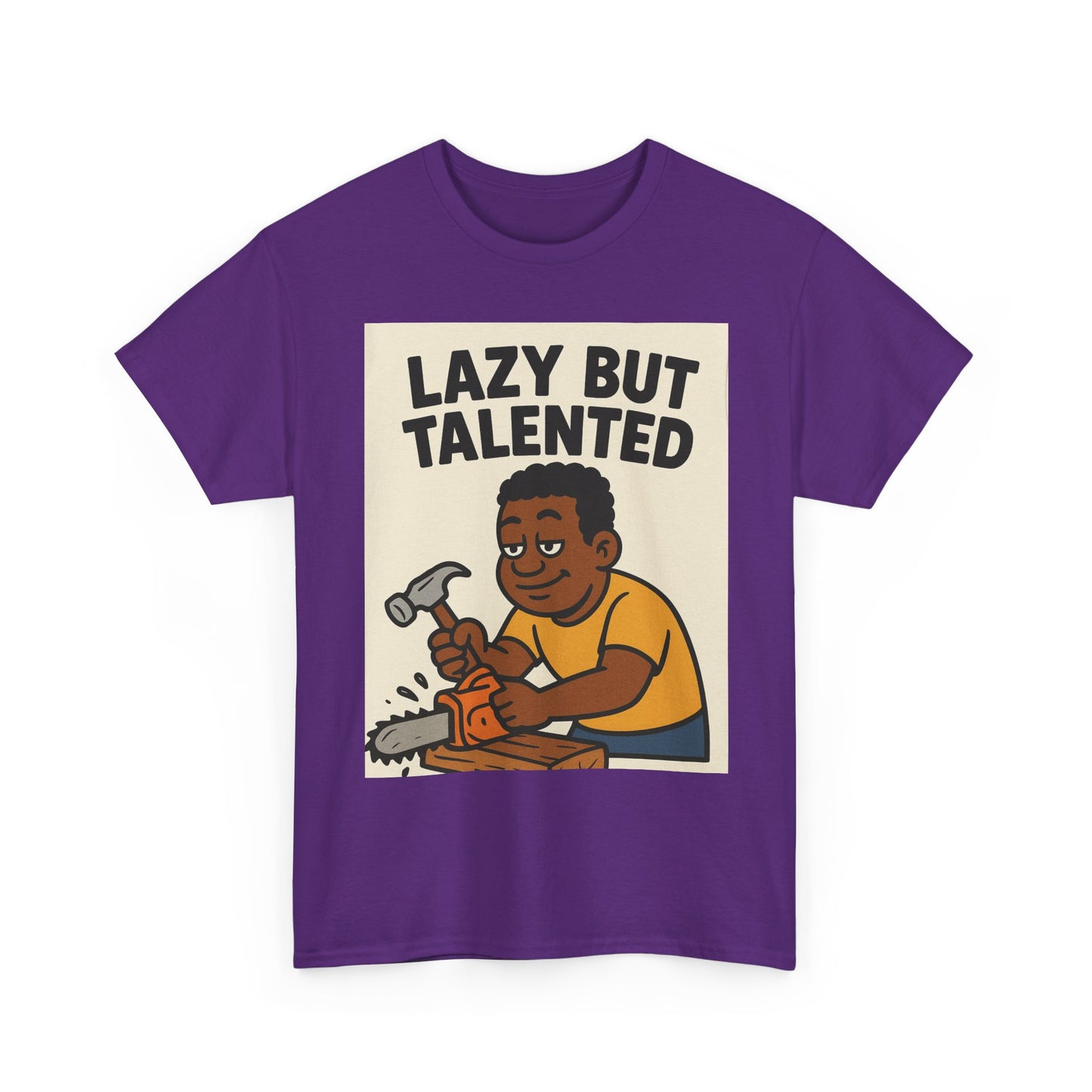 Lazy But Talented Unisex Heavy Cotton Tee - Fun Graphic T-Shirt for Creative Minds