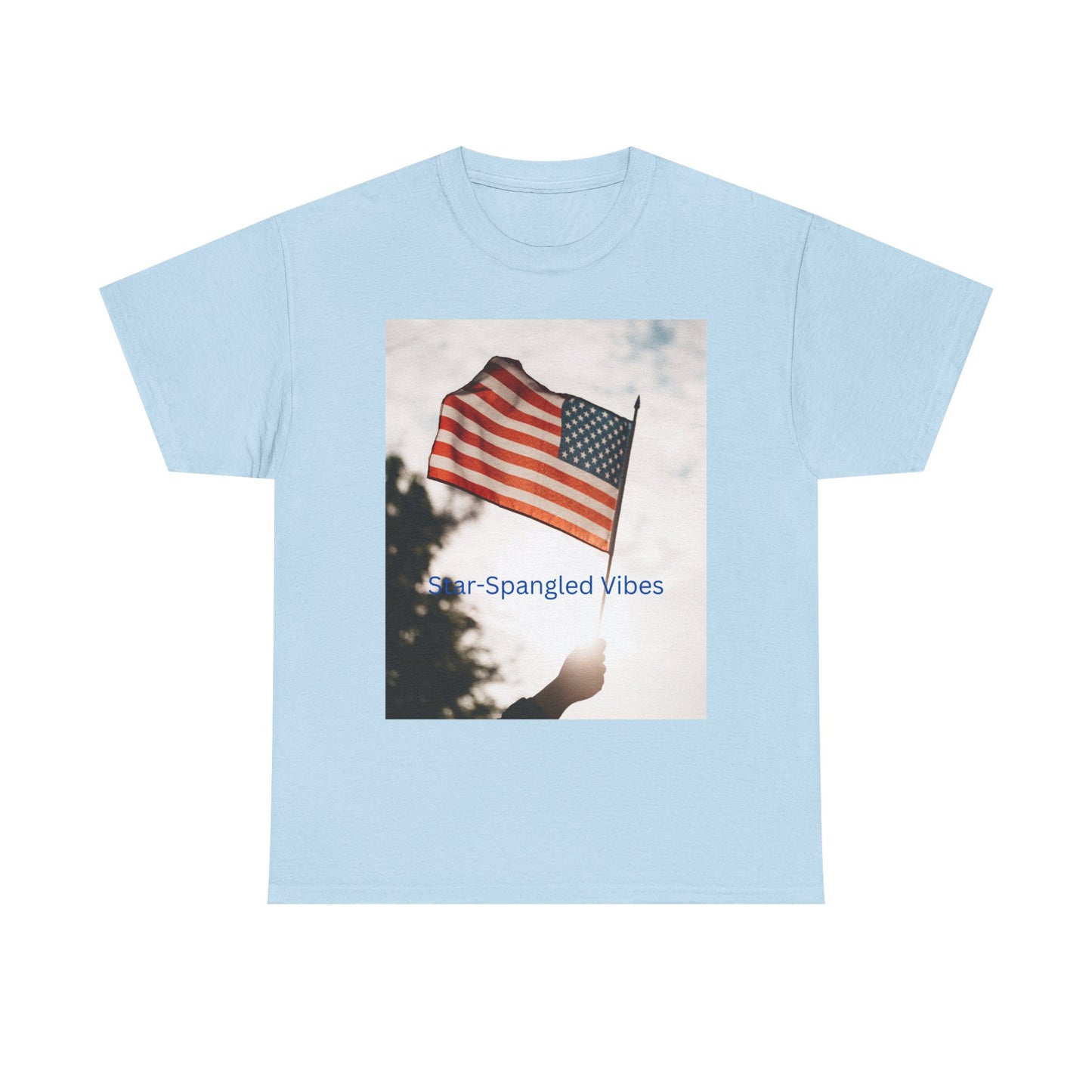 T-Shirt — "Star-Spangled Vibes" American Flag Photo Tee | 4th of July Patriotic Shirt