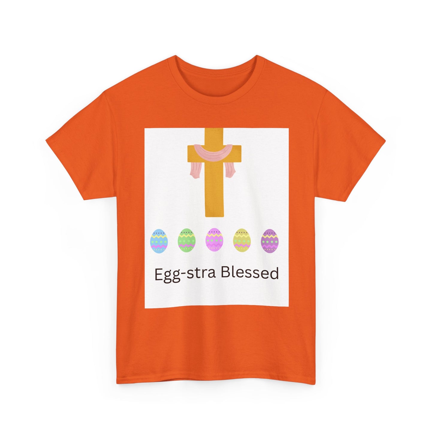 Easter Cross T-Shirt — "Egg-stra Blessed" Christian Easter Tee