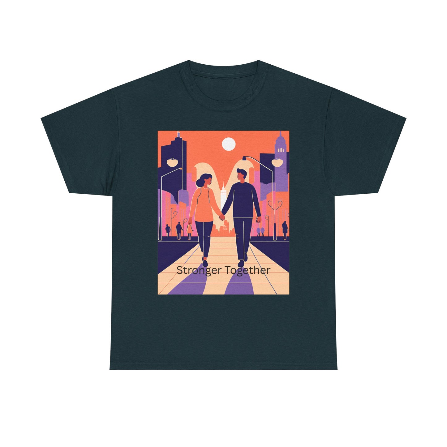 Stronger Together Unisex Heavy Cotton Tee - Cute Couples Graphic Tee for Love & Togetherness