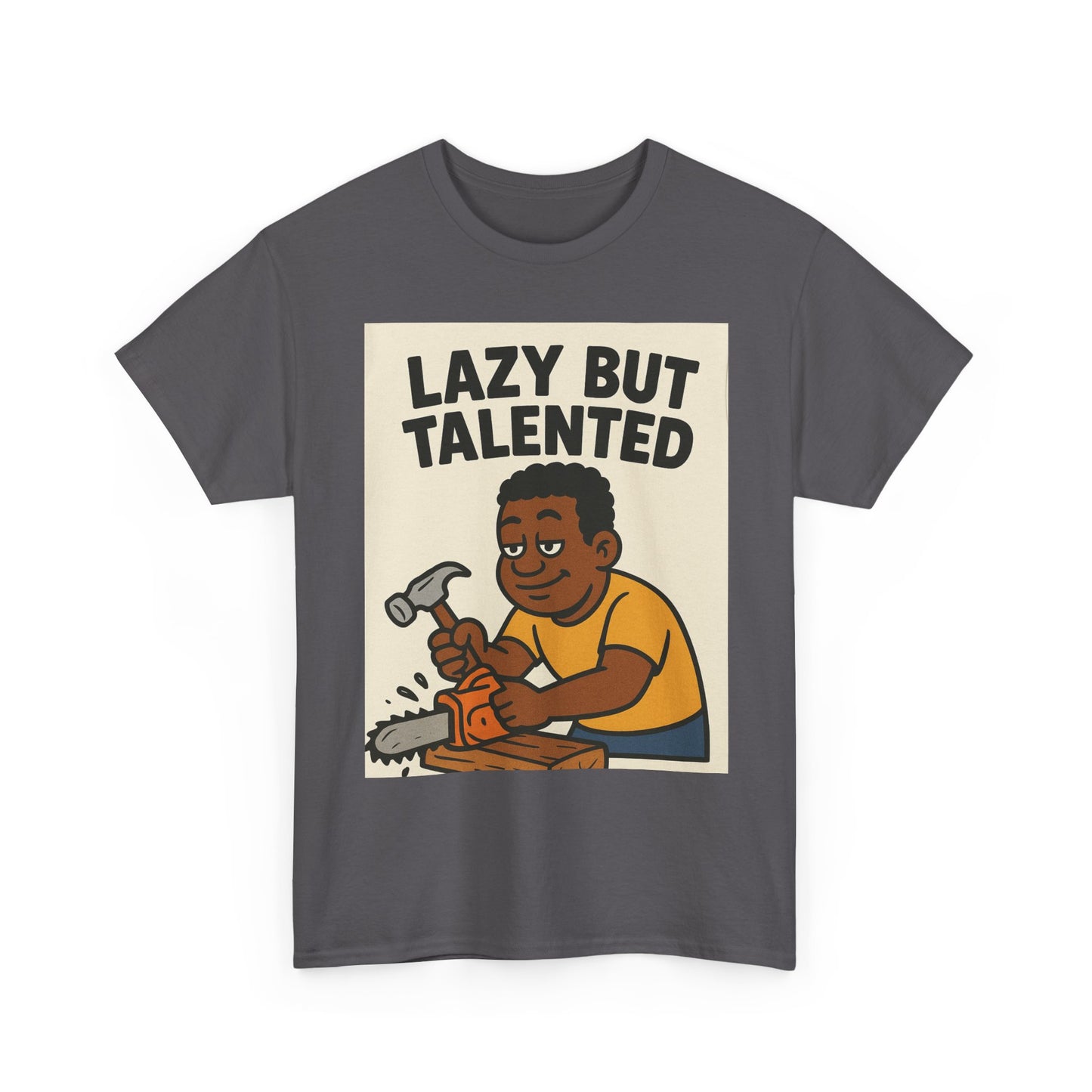 Lazy But Talented Unisex Heavy Cotton Tee - Fun Graphic T-Shirt for Creative Minds