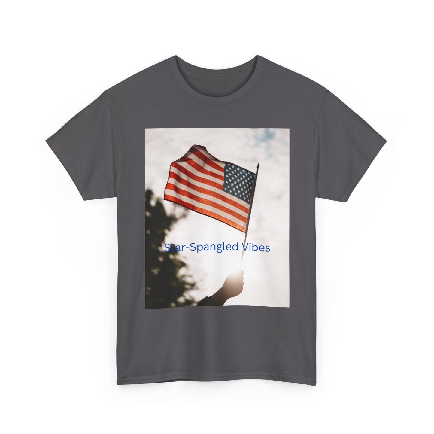 T-Shirt — "Star-Spangled Vibes" American Flag Photo Tee | 4th of July Patriotic Shirt