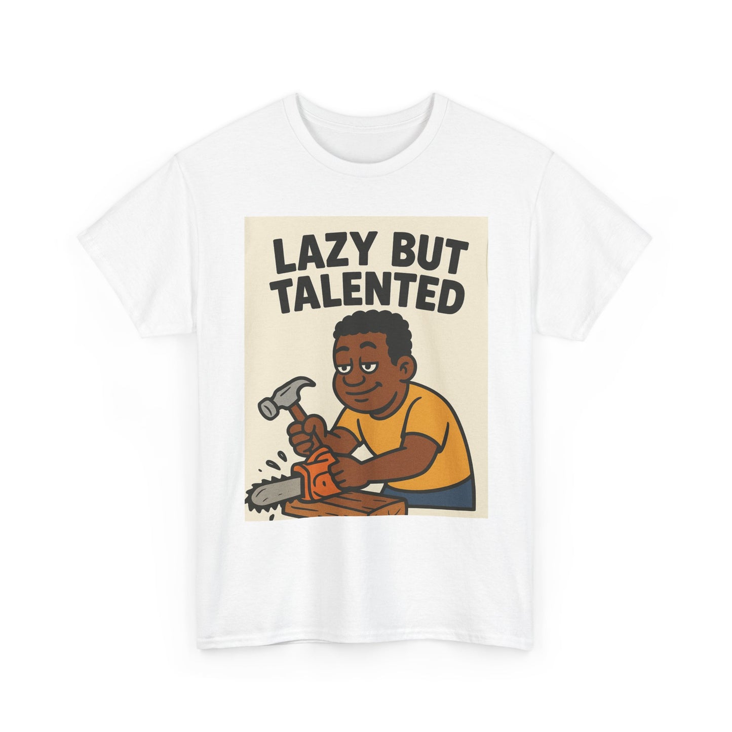 Lazy But Talented Unisex Heavy Cotton Tee - Fun Graphic T-Shirt for Creative Minds