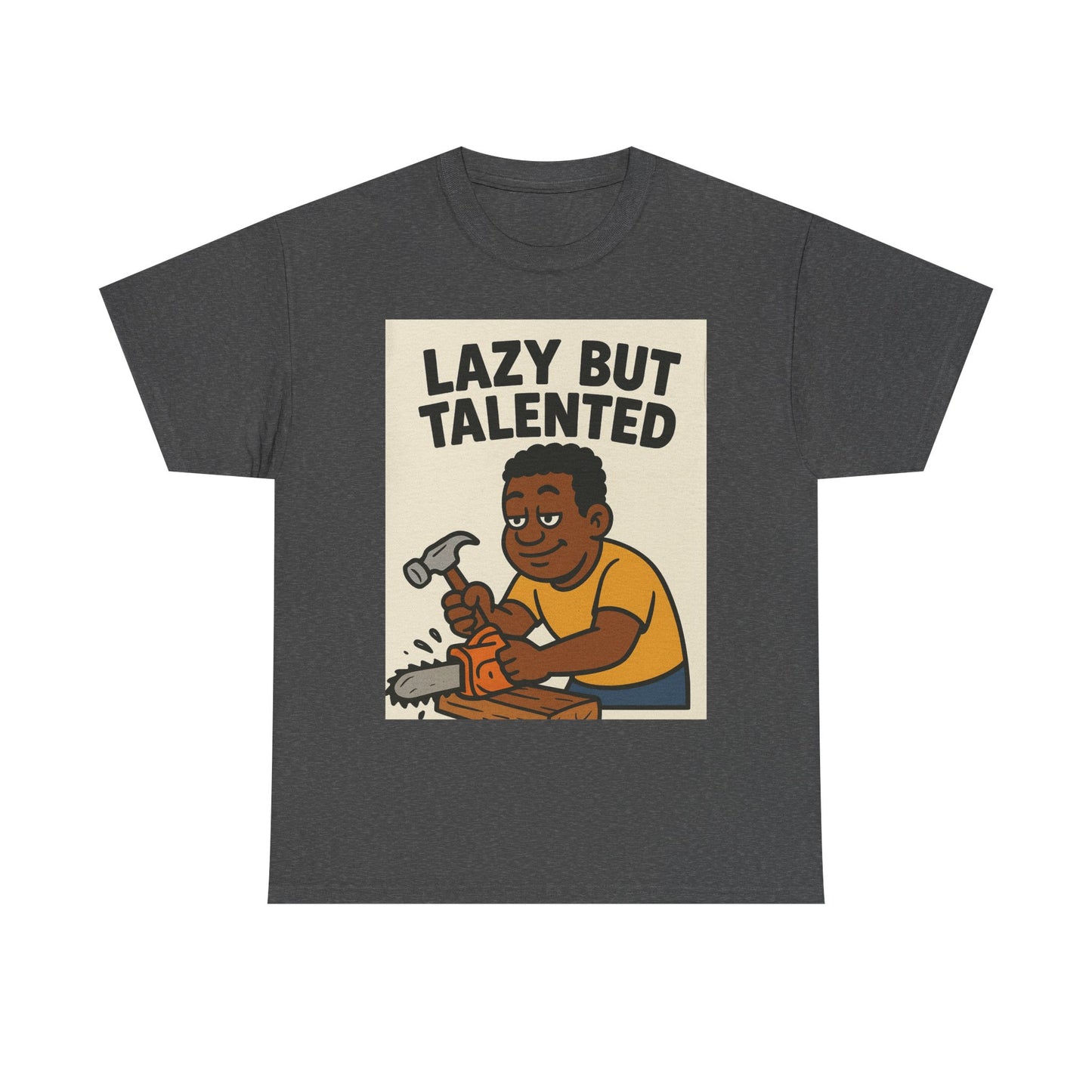 Lazy But Talented Unisex Heavy Cotton Tee - Fun Graphic T-Shirt for Creative Minds