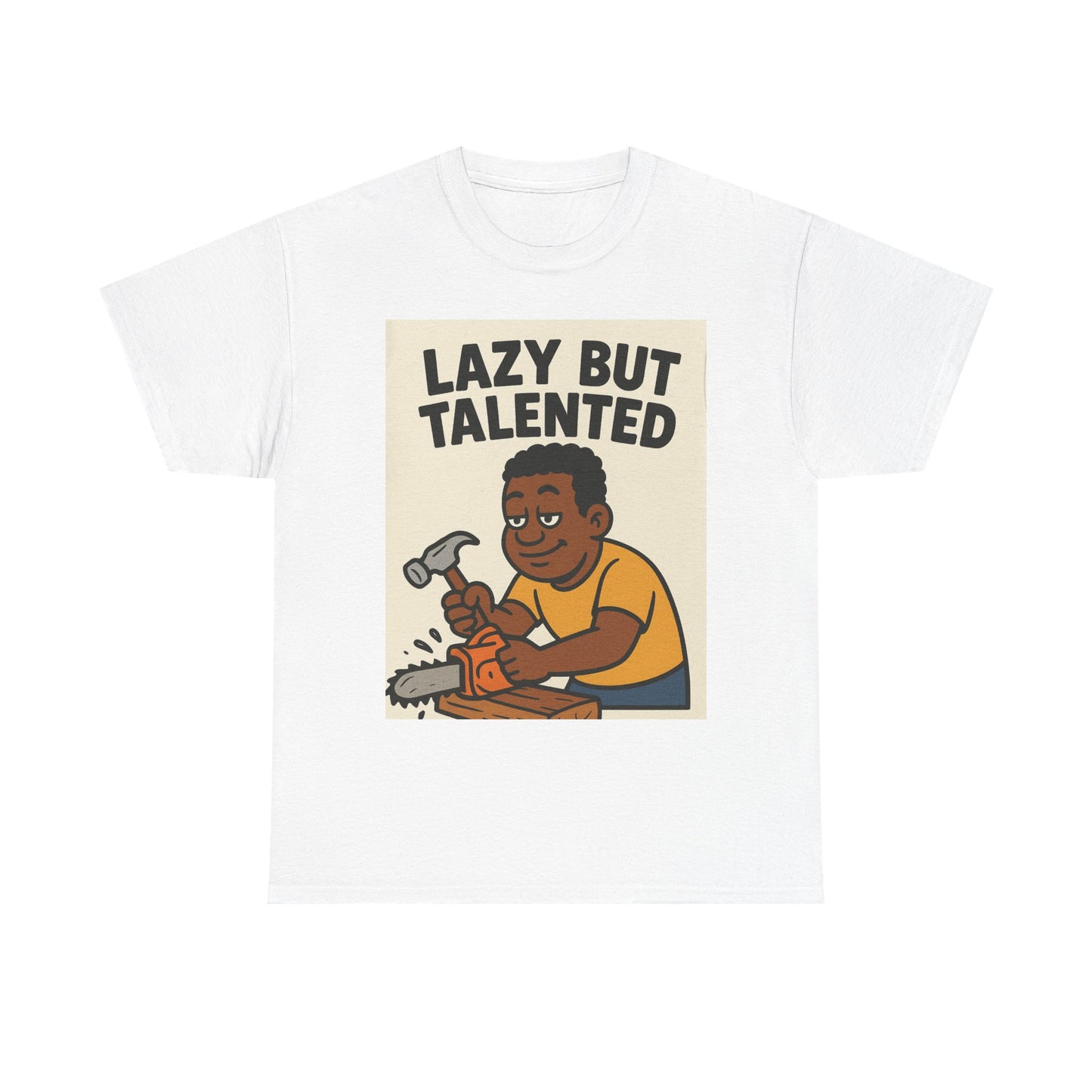 Lazy But Talented Unisex Heavy Cotton Tee - Fun Graphic T-Shirt for Creative Minds