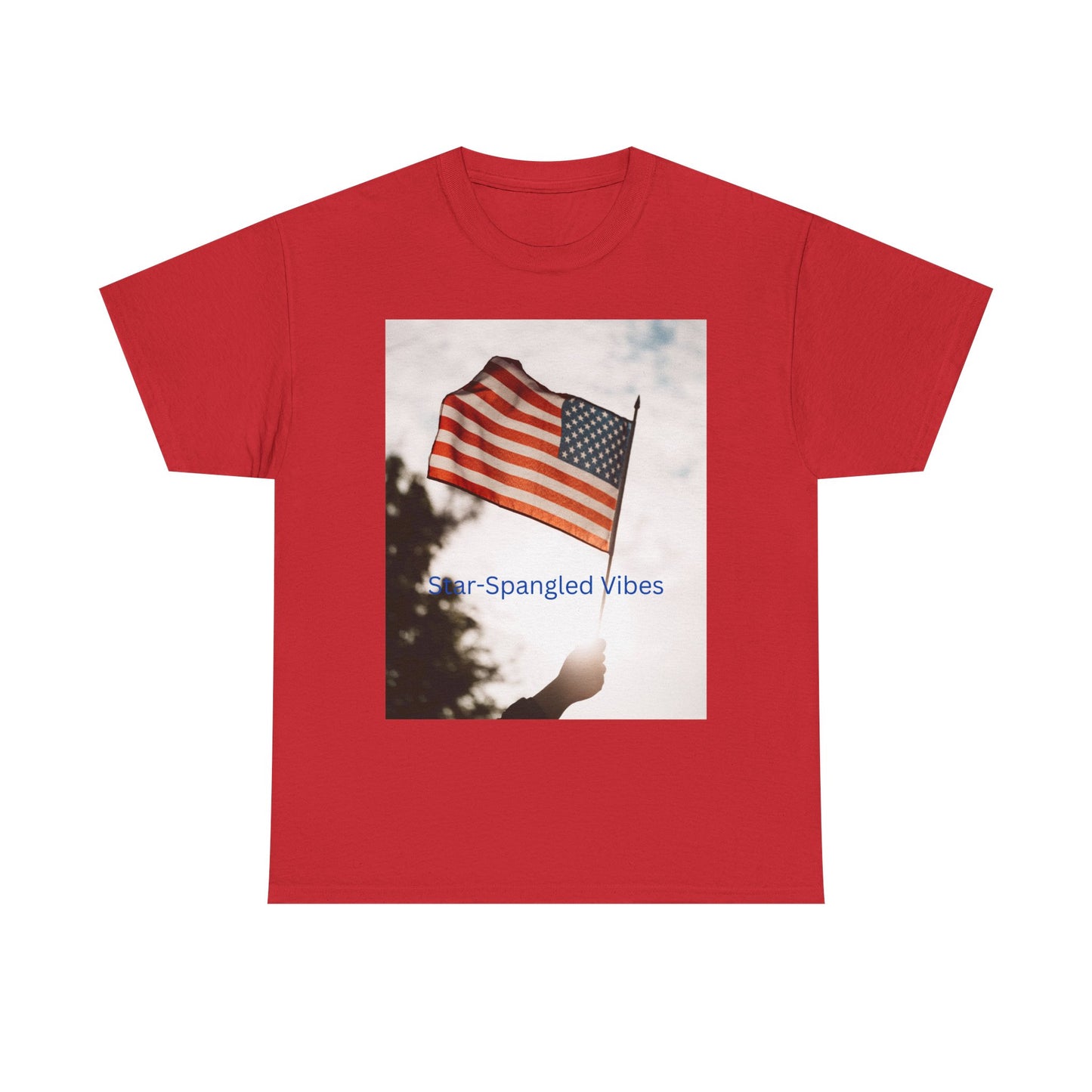 T-Shirt — "Star-Spangled Vibes" American Flag Photo Tee | 4th of July Patriotic Shirt