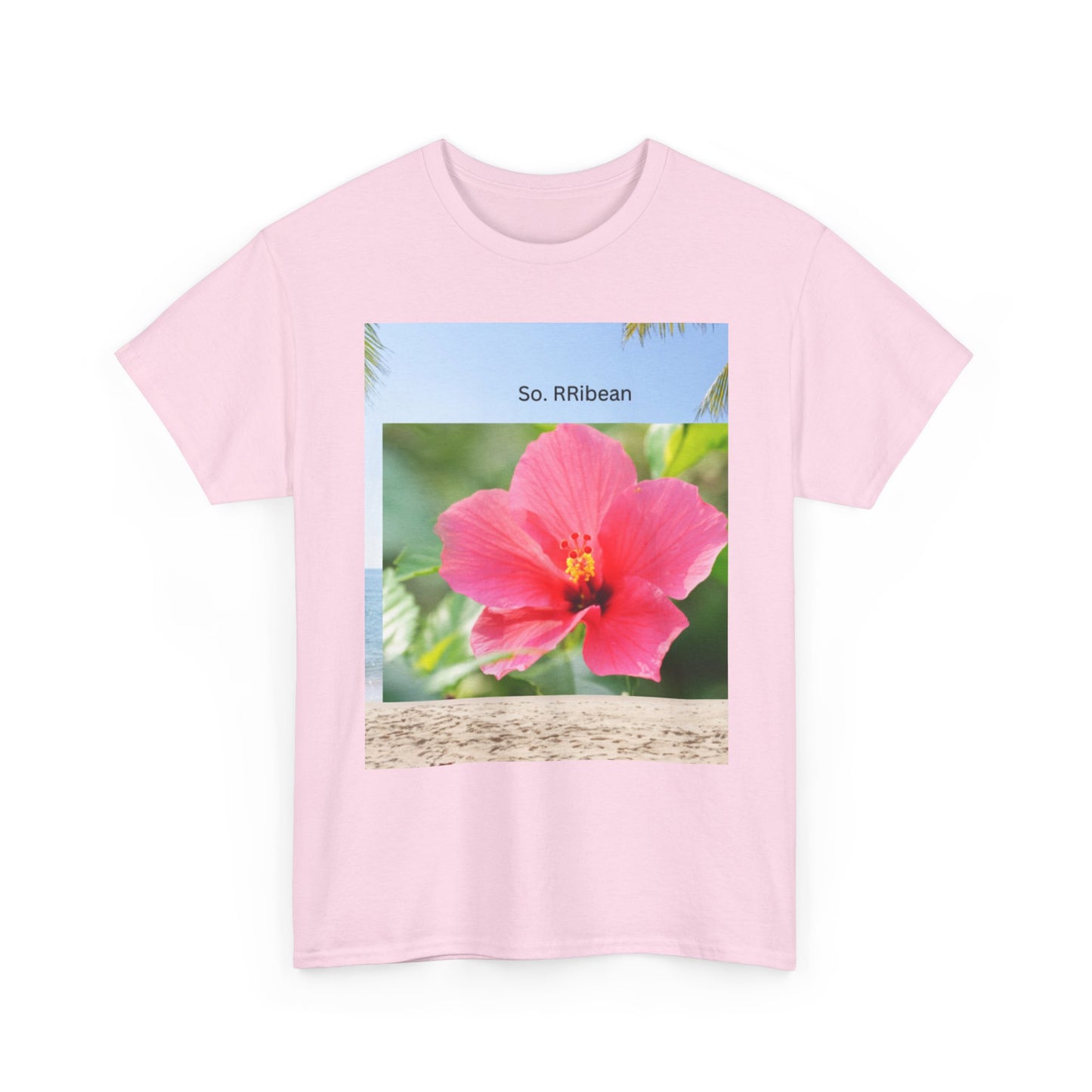 So. RIbbean Floral Unisex Heavy Cotton Tee - Tropical Vibe Summer Shirt