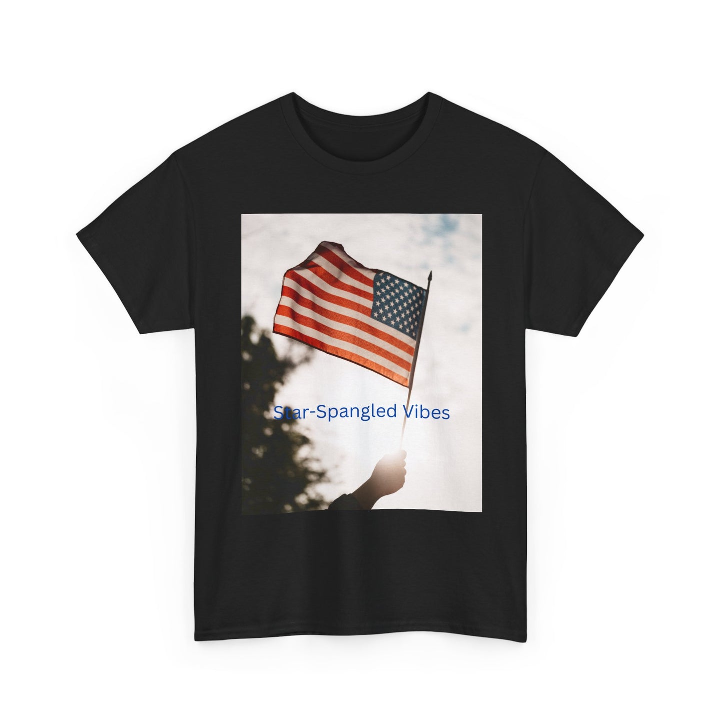 T-Shirt — "Star-Spangled Vibes" American Flag Photo Tee | 4th of July Patriotic Shirt