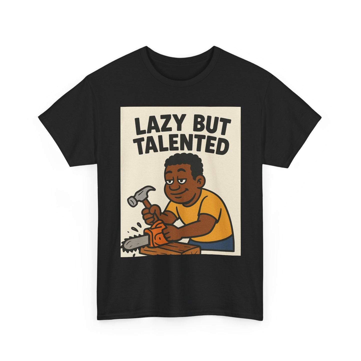 Lazy But Talented Unisex Heavy Cotton Tee - Fun Graphic T-Shirt for Creative Minds